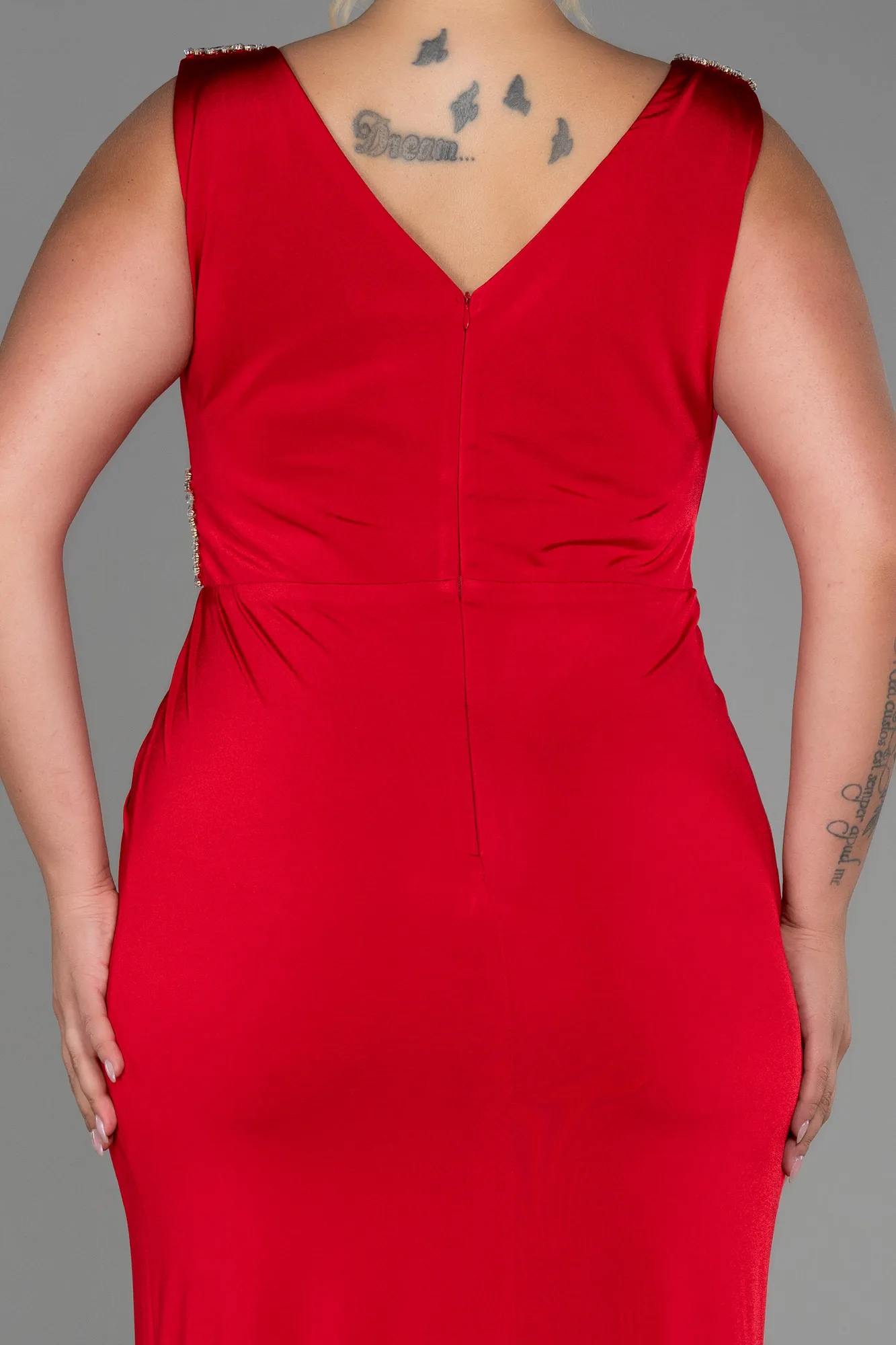 Red-Long Plus Size Evening Dress ABU2931
