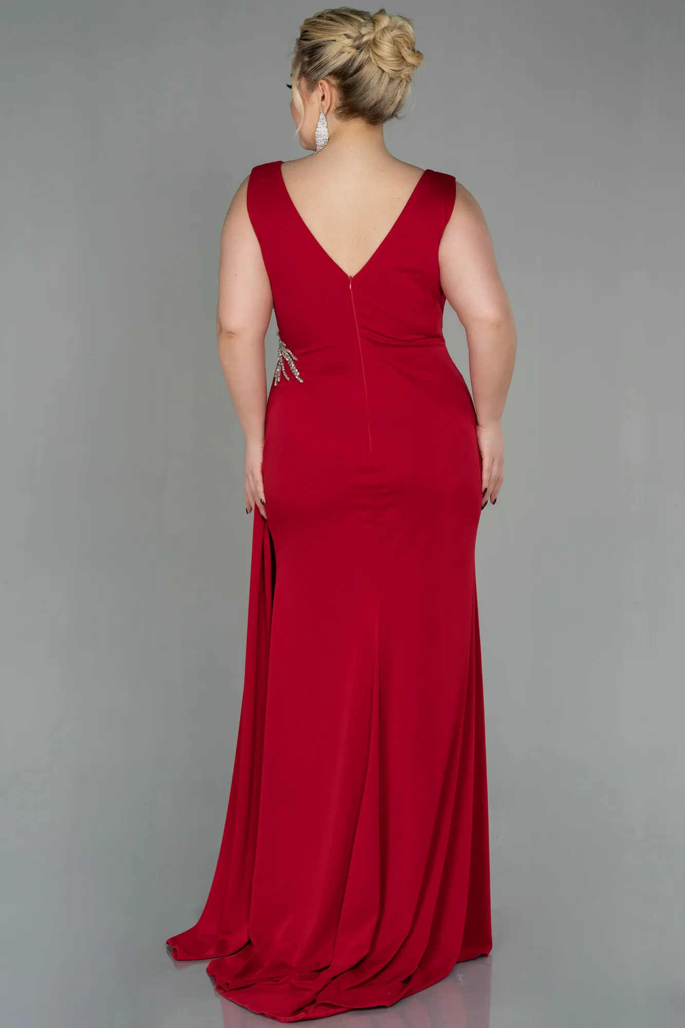 Red-Long Plus Size Evening Dress ABU2934