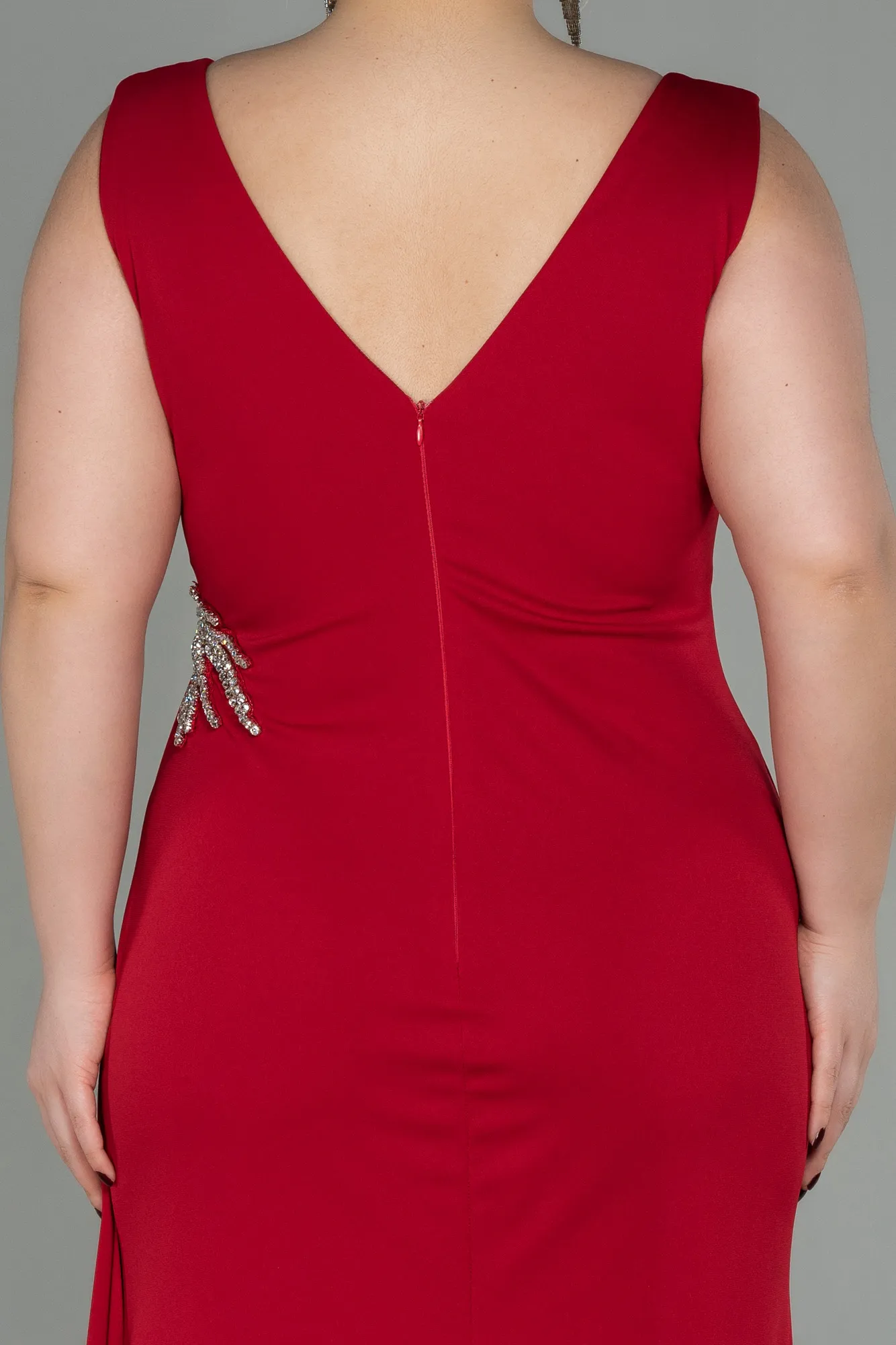 Red-Long Plus Size Evening Dress ABU2934
