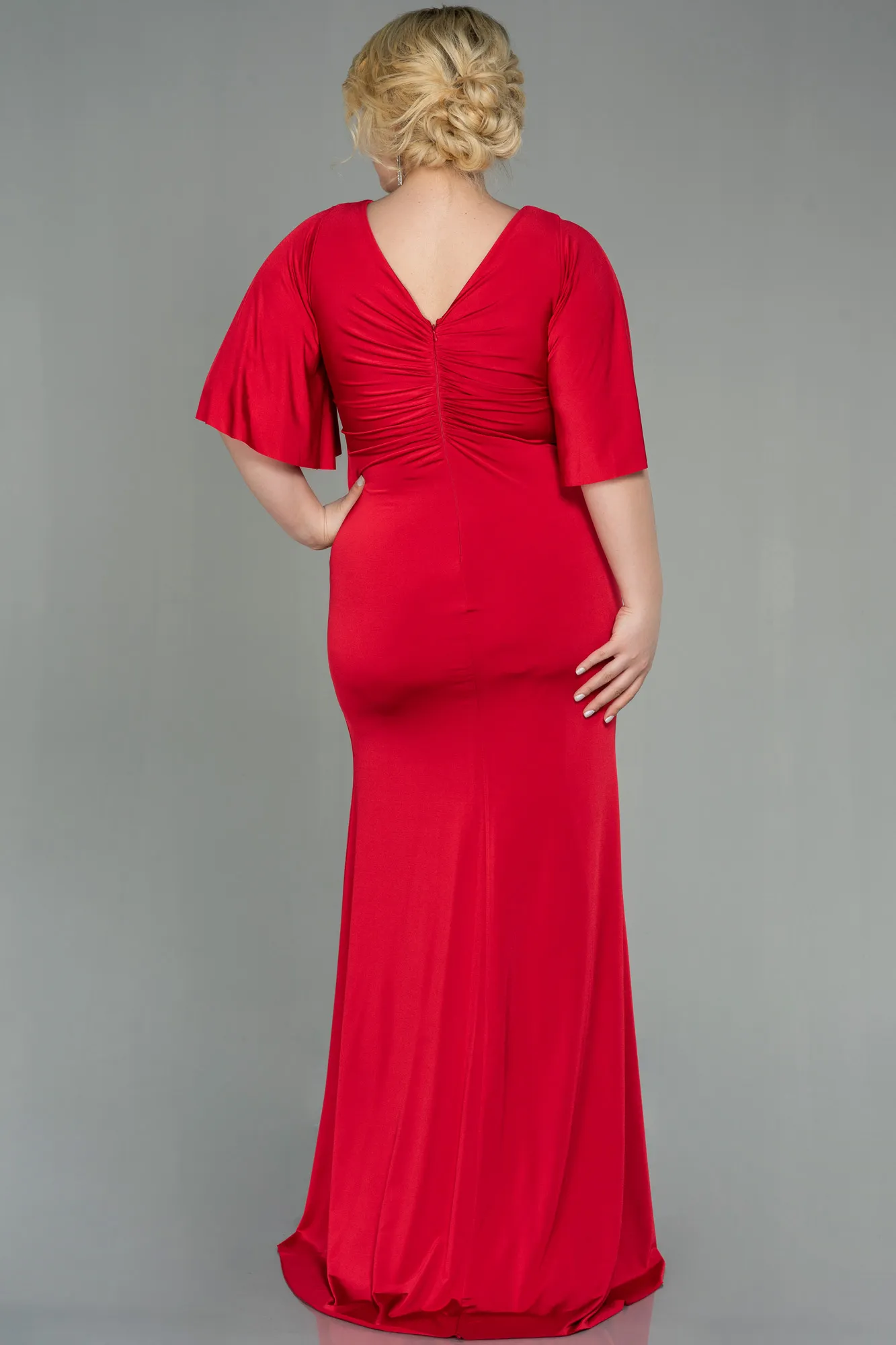 Red-Long Plus Size Evening Dress ABU3015