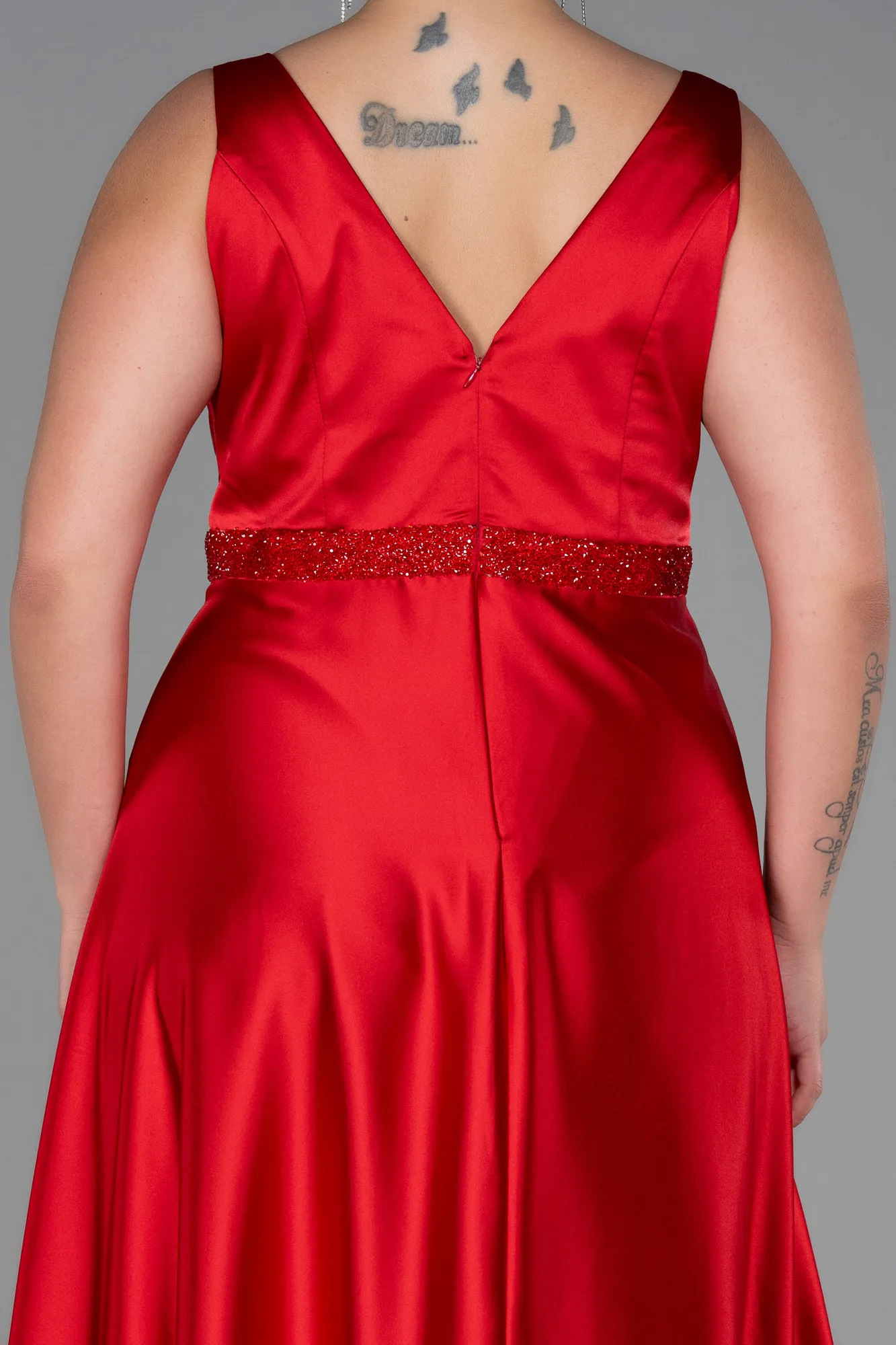 Red-Long Plus Size Evening Dress ABU3200
