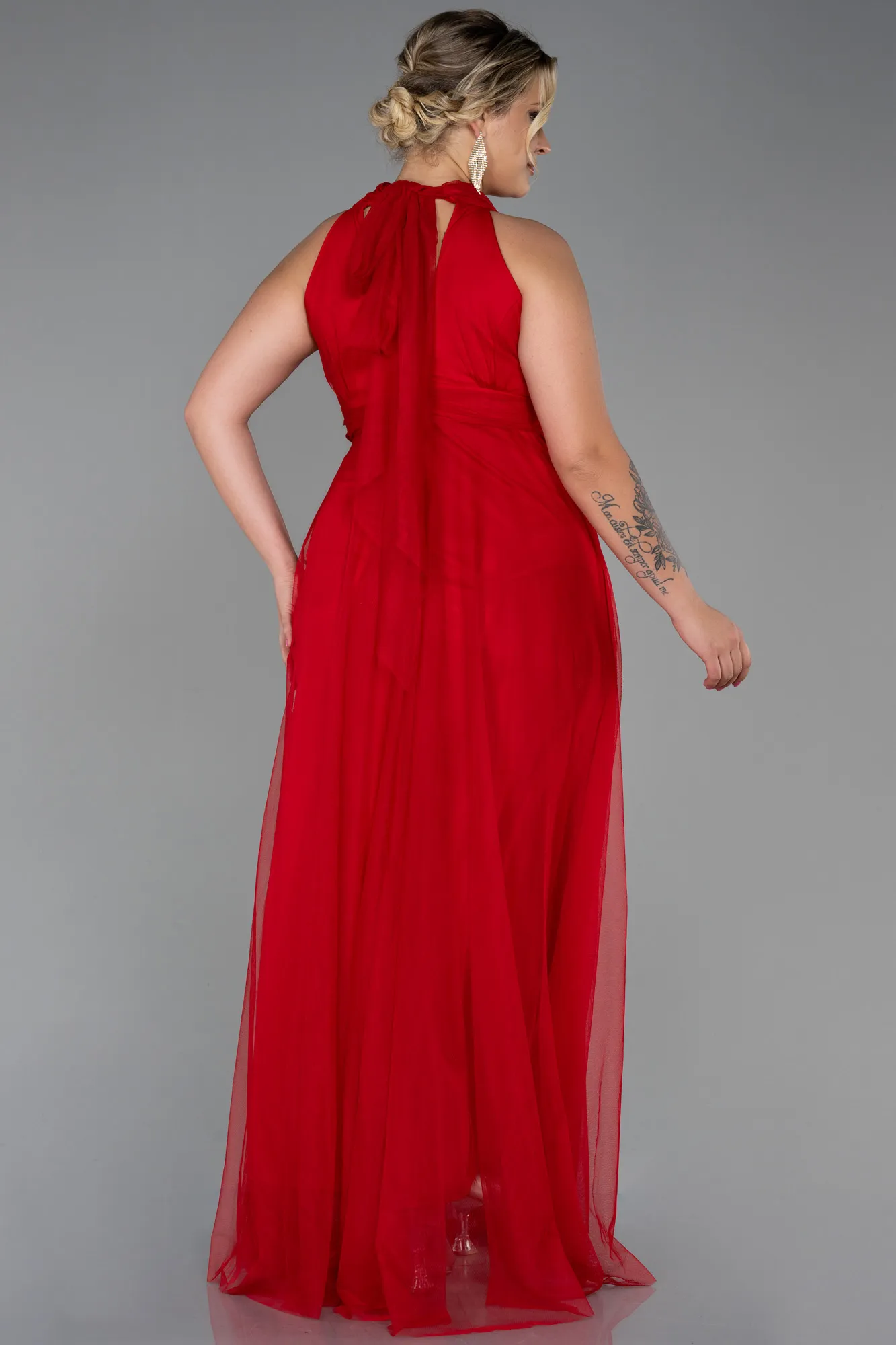 Red-Long Plus Size Evening Dress ABU3253