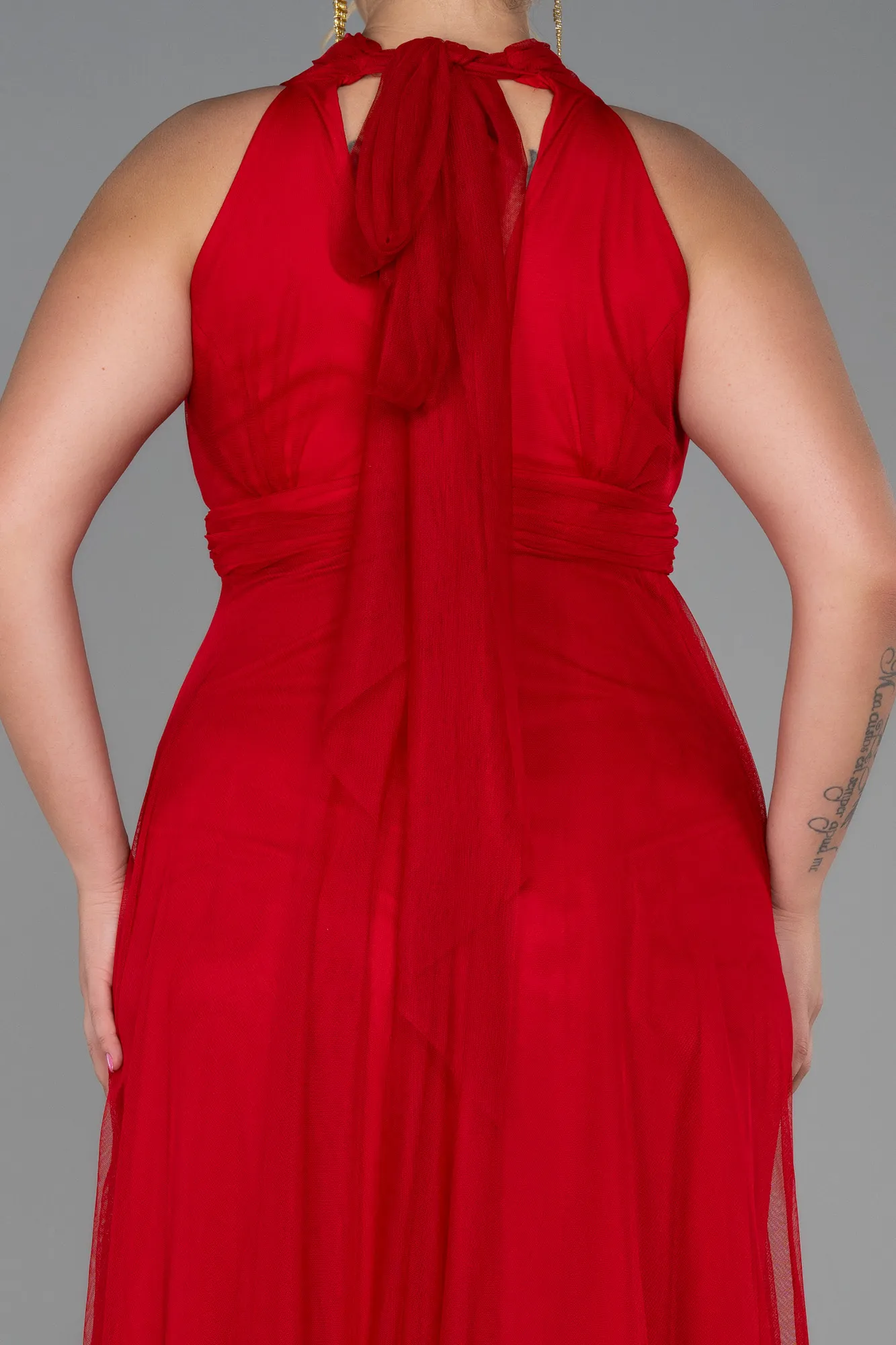 Red-Long Plus Size Evening Dress ABU3253