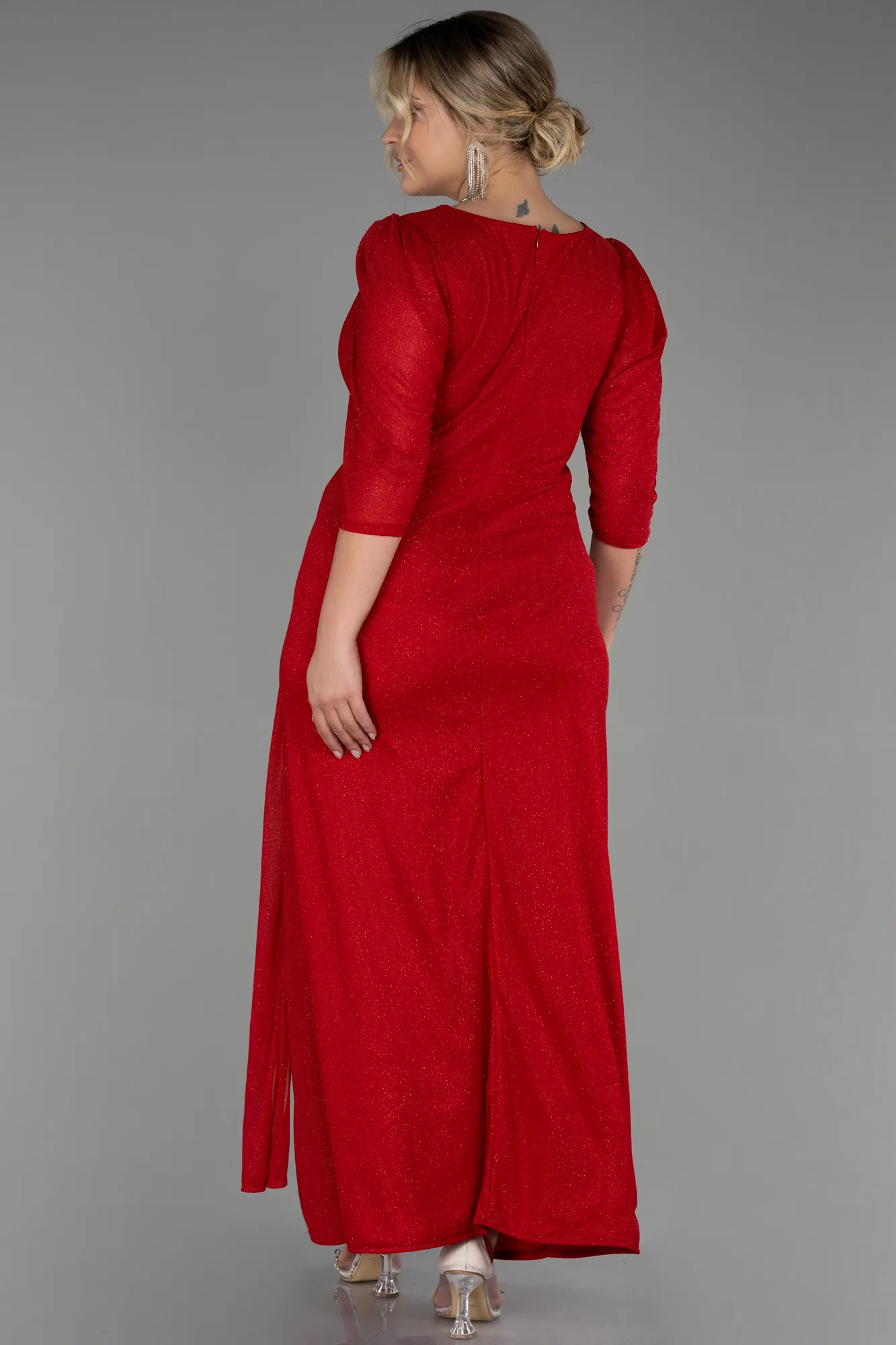 Red-Long Plus Size Evening Dress ABU3279