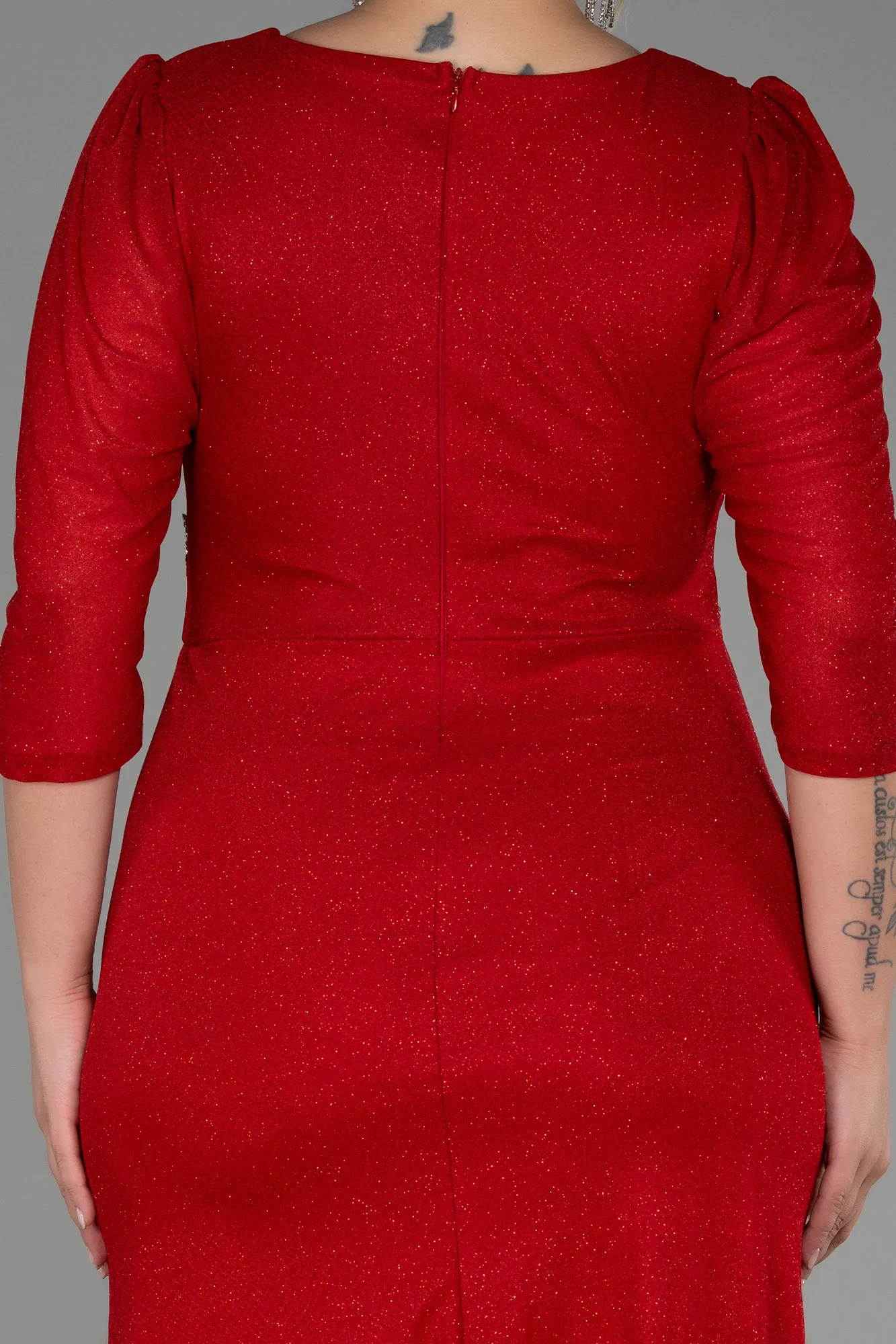 Red-Long Plus Size Evening Dress ABU3279