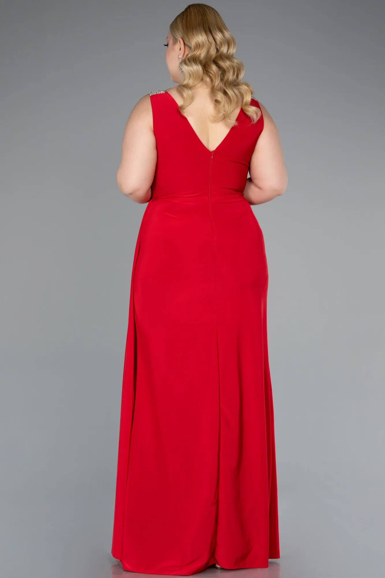 Red-Long Plus Size Evening Gown ABU4968