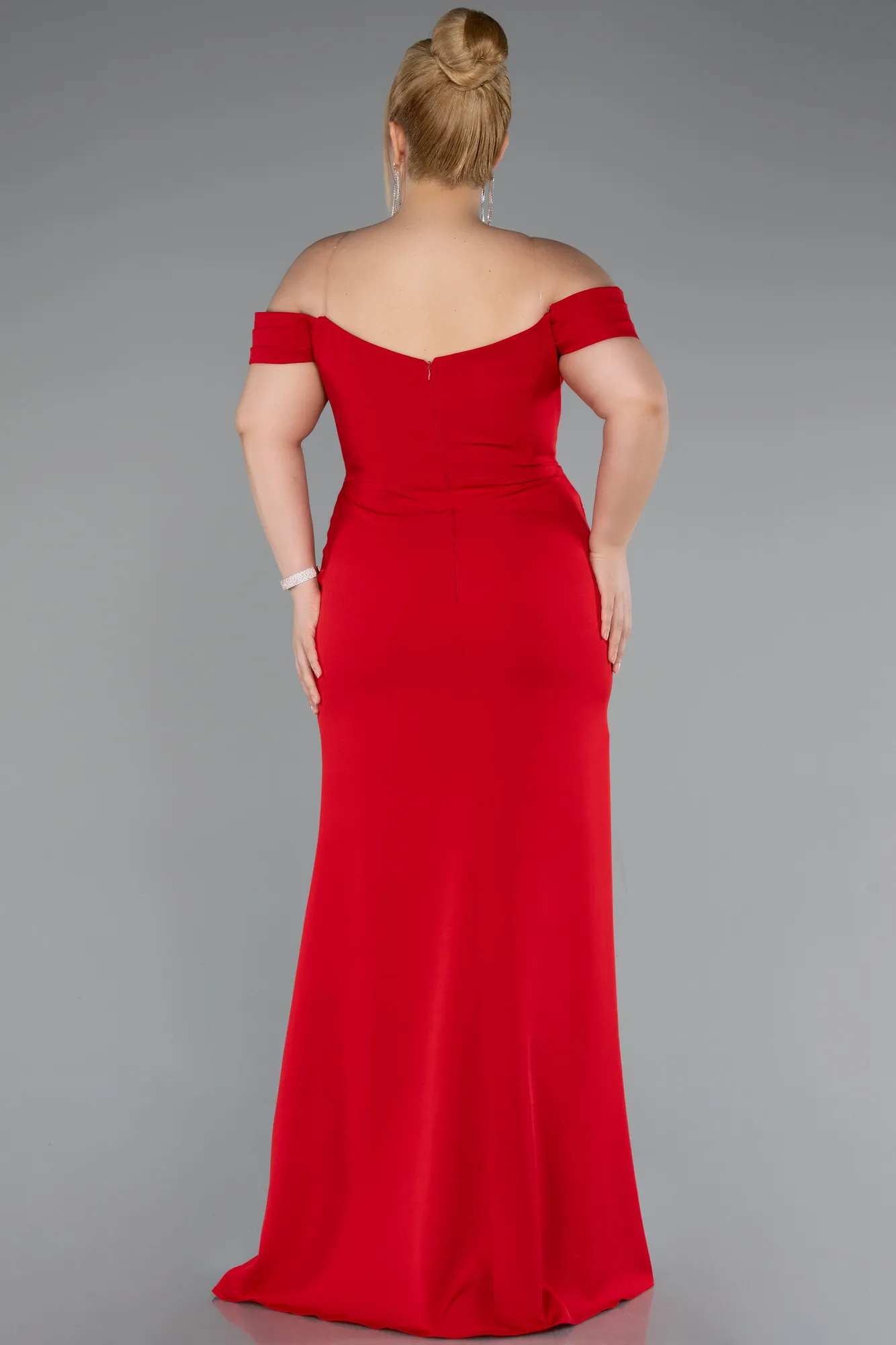 Red-Long Plus Size Evening Gown ABU5156