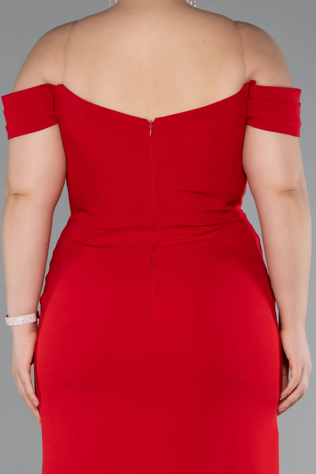 Red-Long Plus Size Evening Gown ABU5156