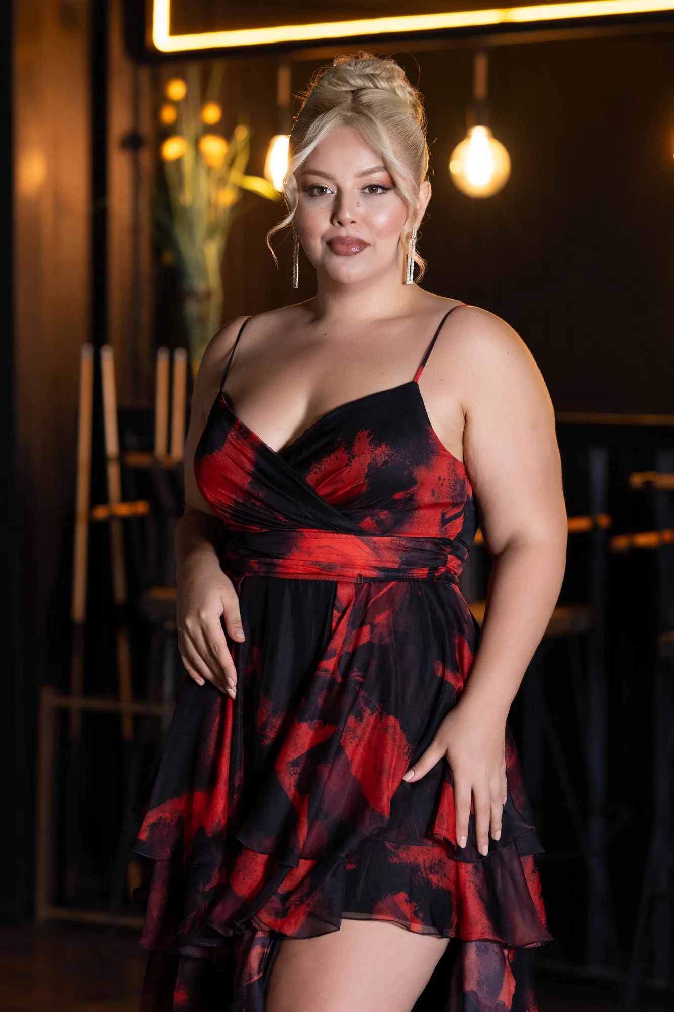 Red-Long Plus Size Prom Dress ABU5267