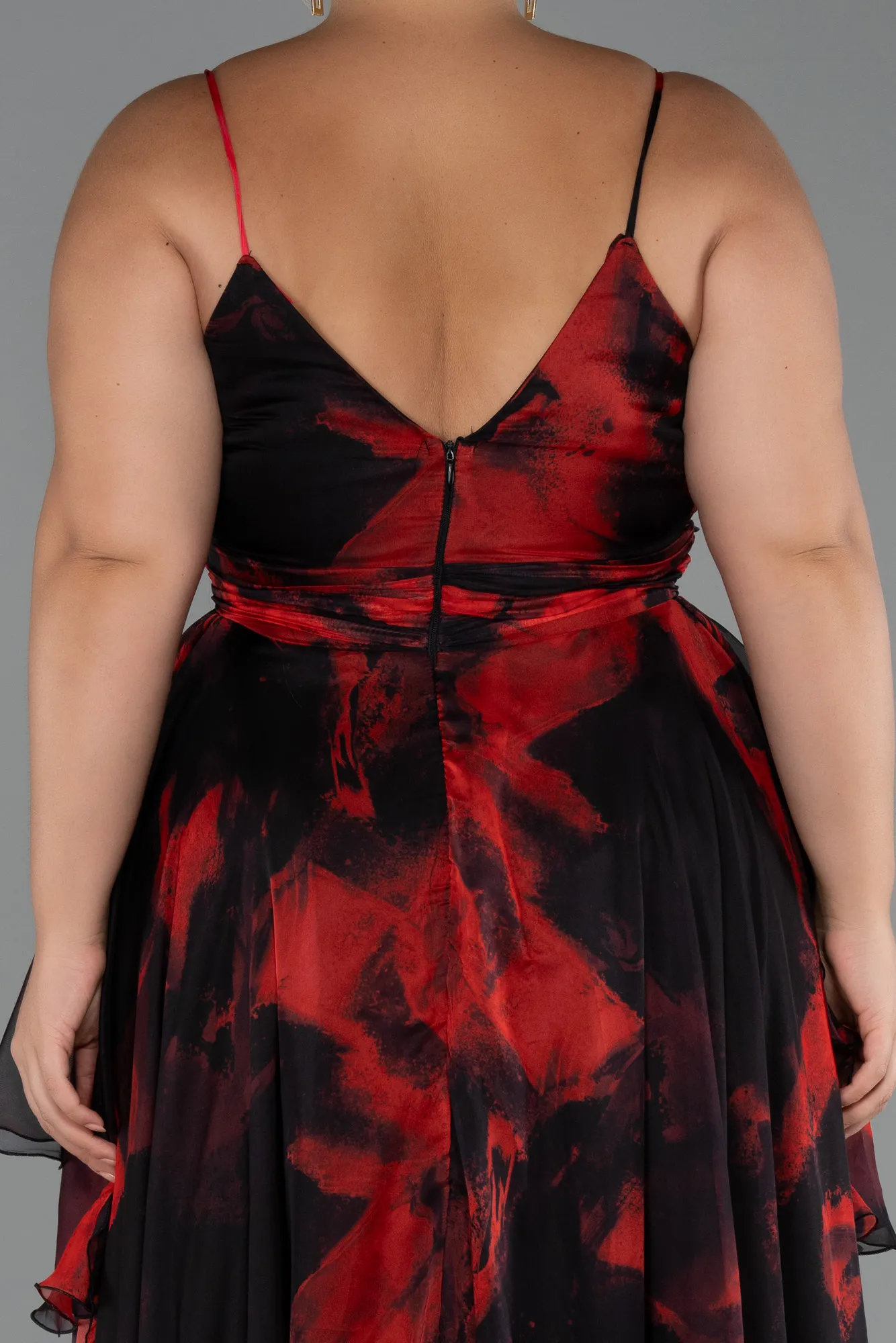 Red-Long Plus Size Prom Dress ABU5267