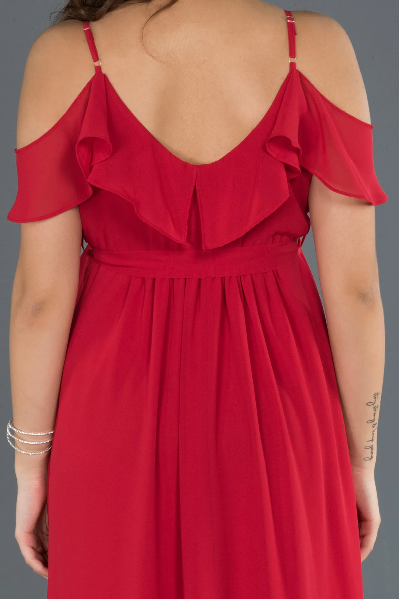 Red-Long Pregnancy Evening Dress ABU744