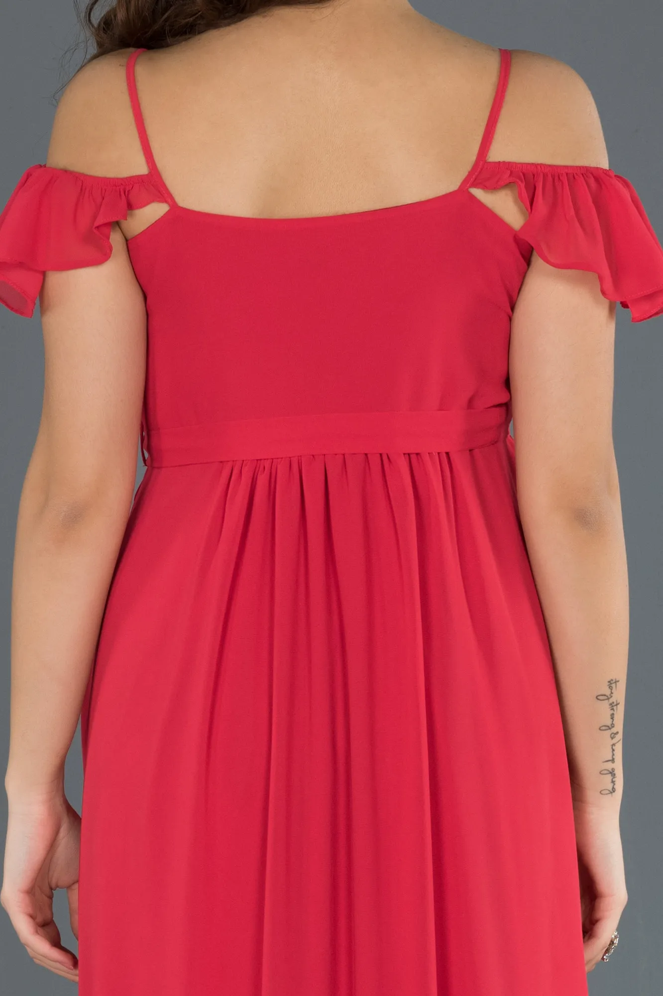 Red-Long Pregnancy Evening Dress ABU756