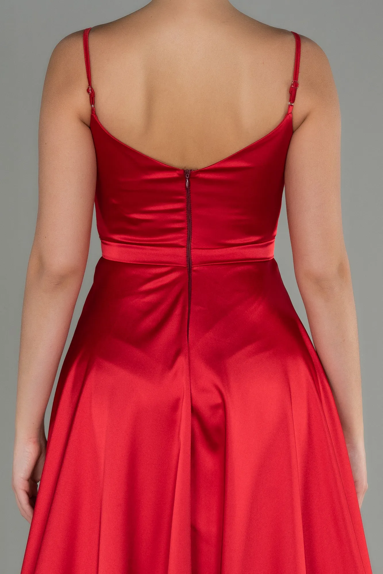 Red-Long Satin Evening Dress ABU1601