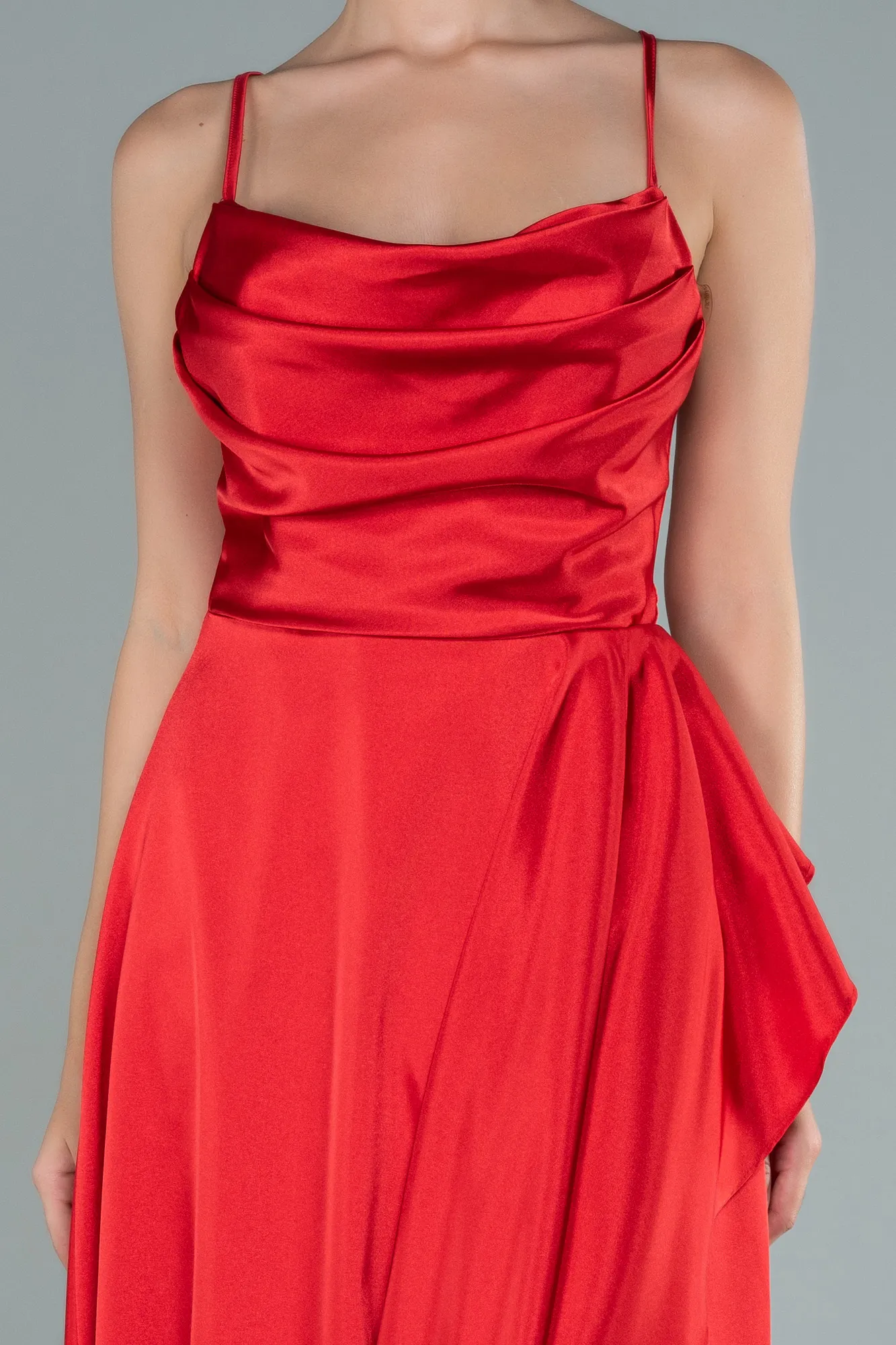 Red-Long Satin Evening Dress ABU1843