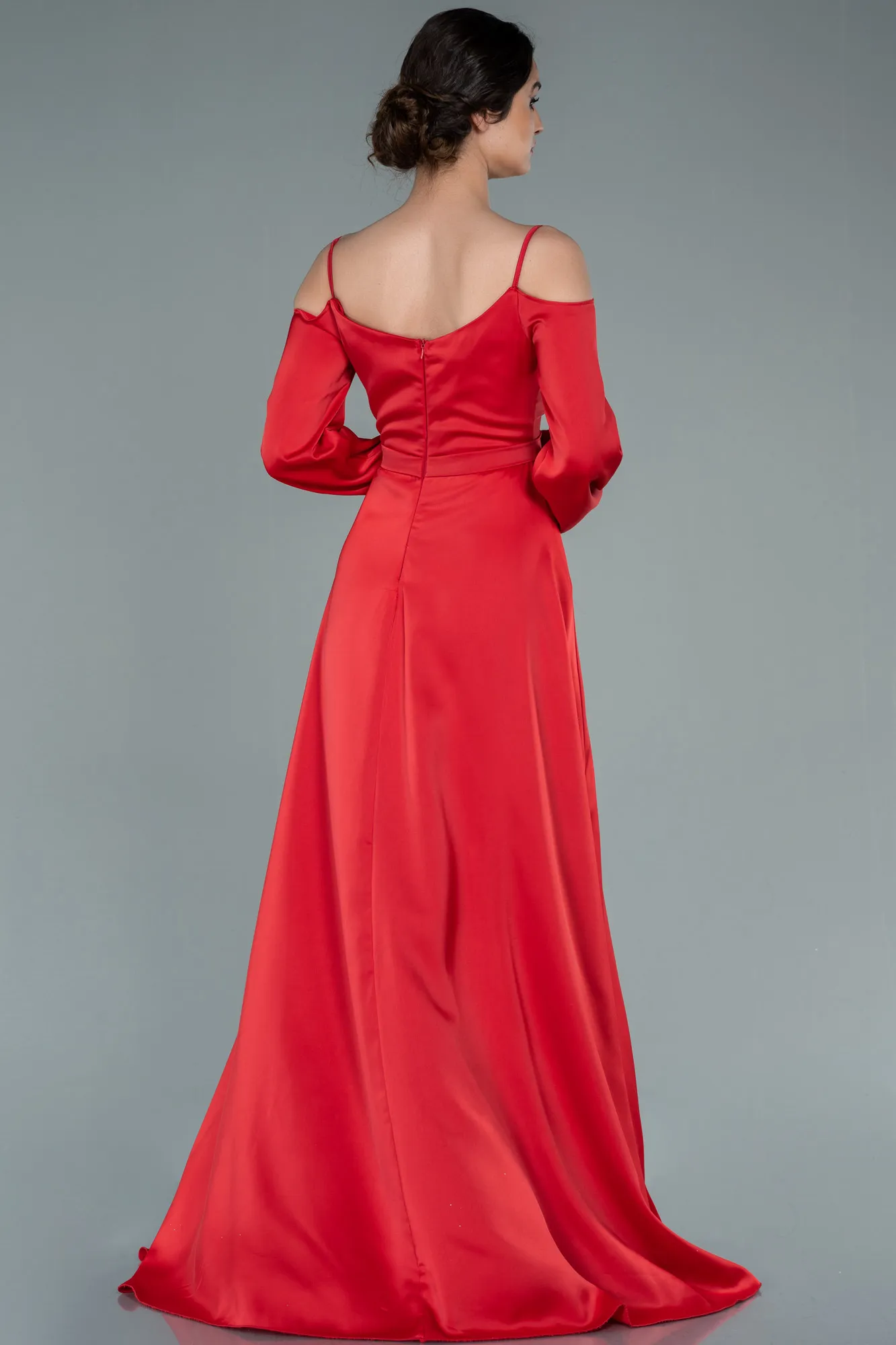 Red-Long Satin Evening Dress ABU2339