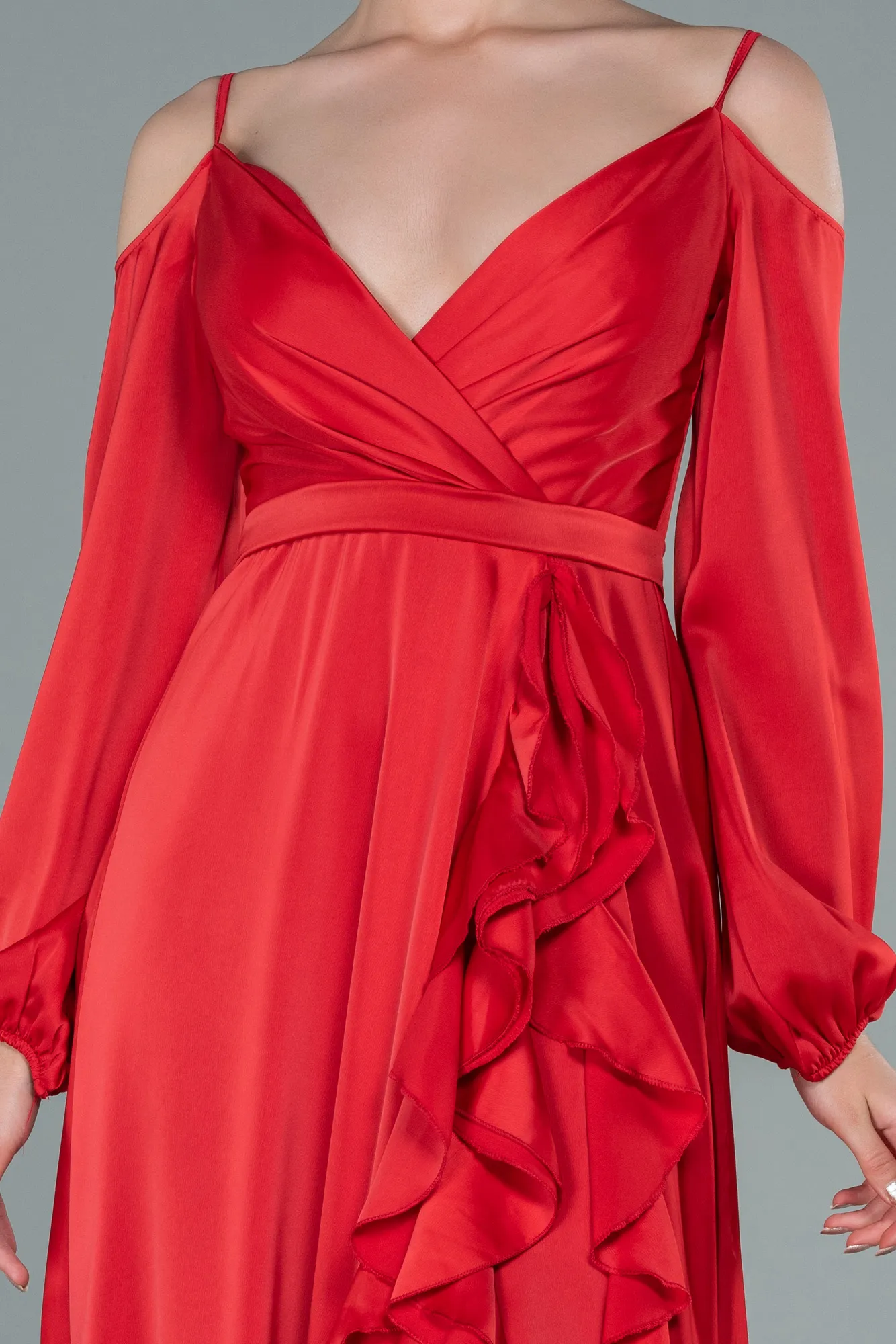 Red-Long Satin Evening Dress ABU2339