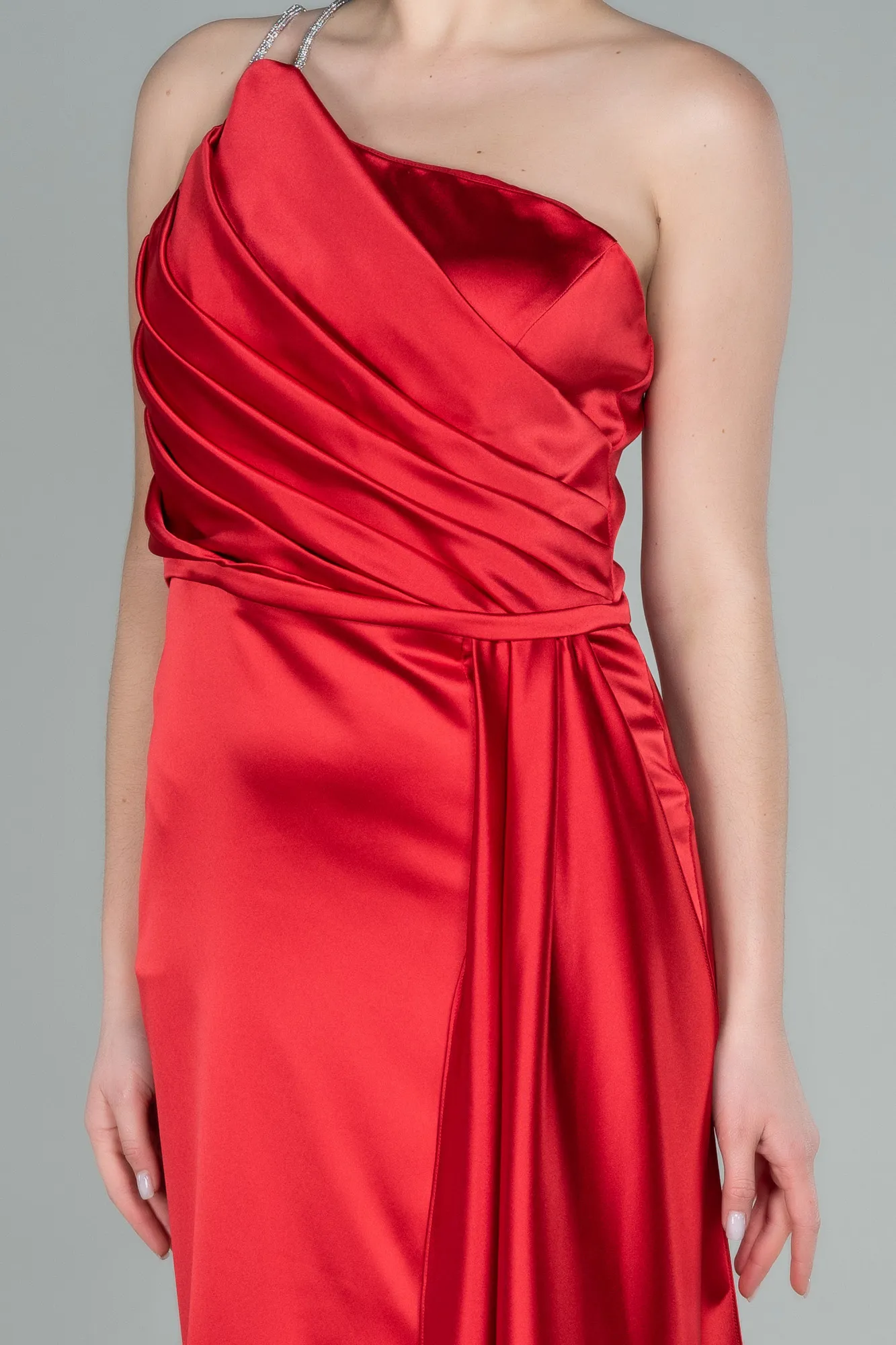 Red-Long Satin Evening Dress ABU2817