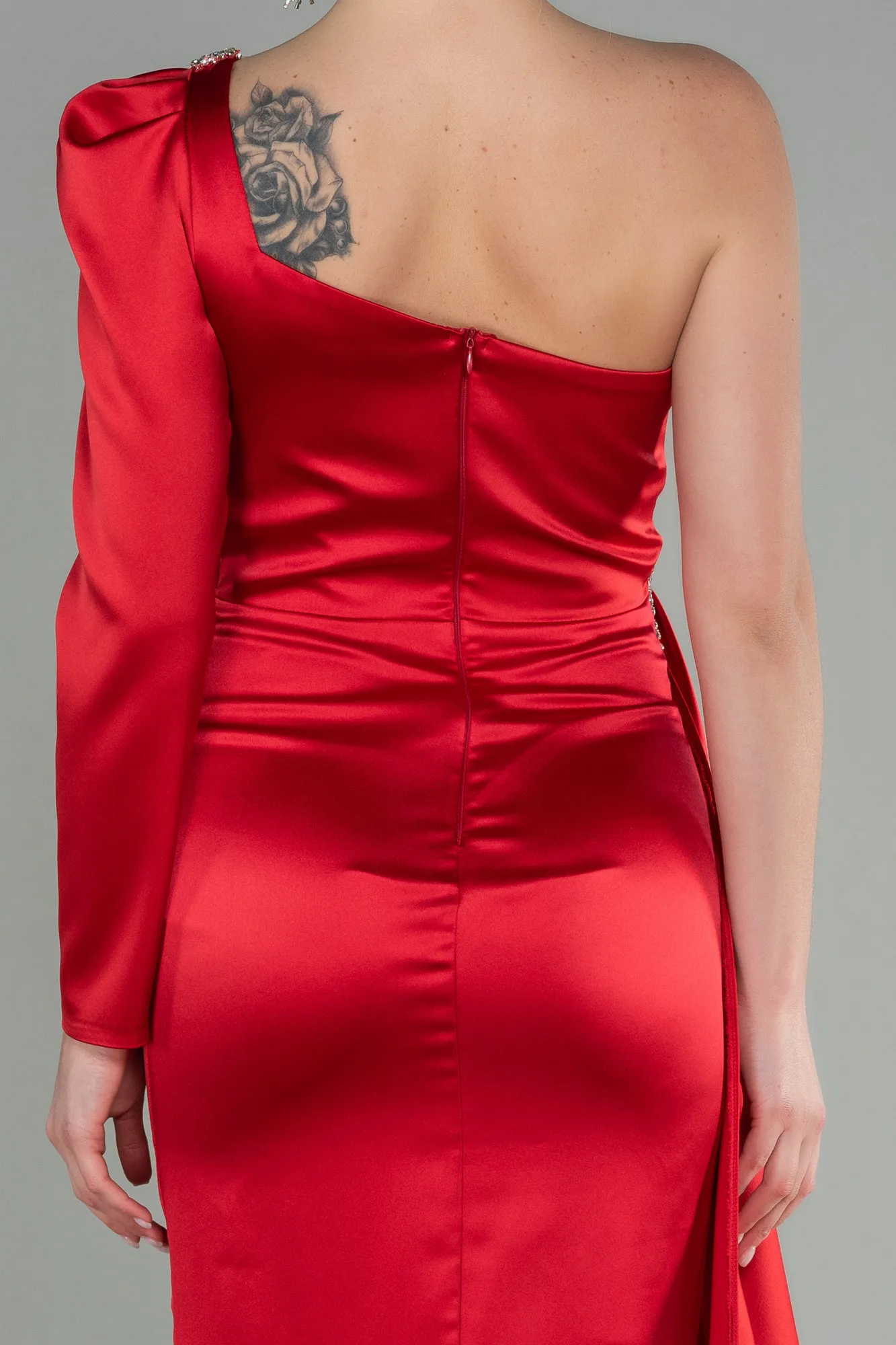 Red-Long Satin Evening Dress ABU2831