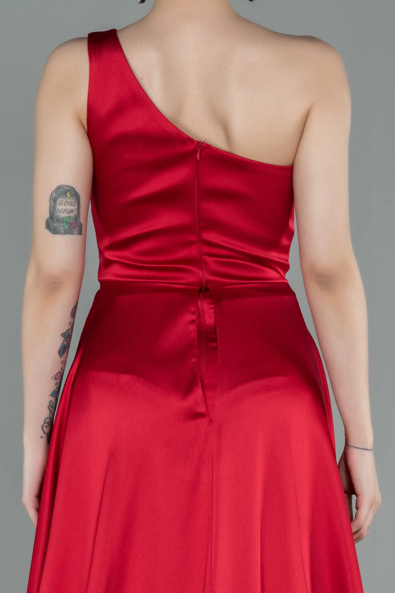 Red-Long Satin Evening Dress ABU2933