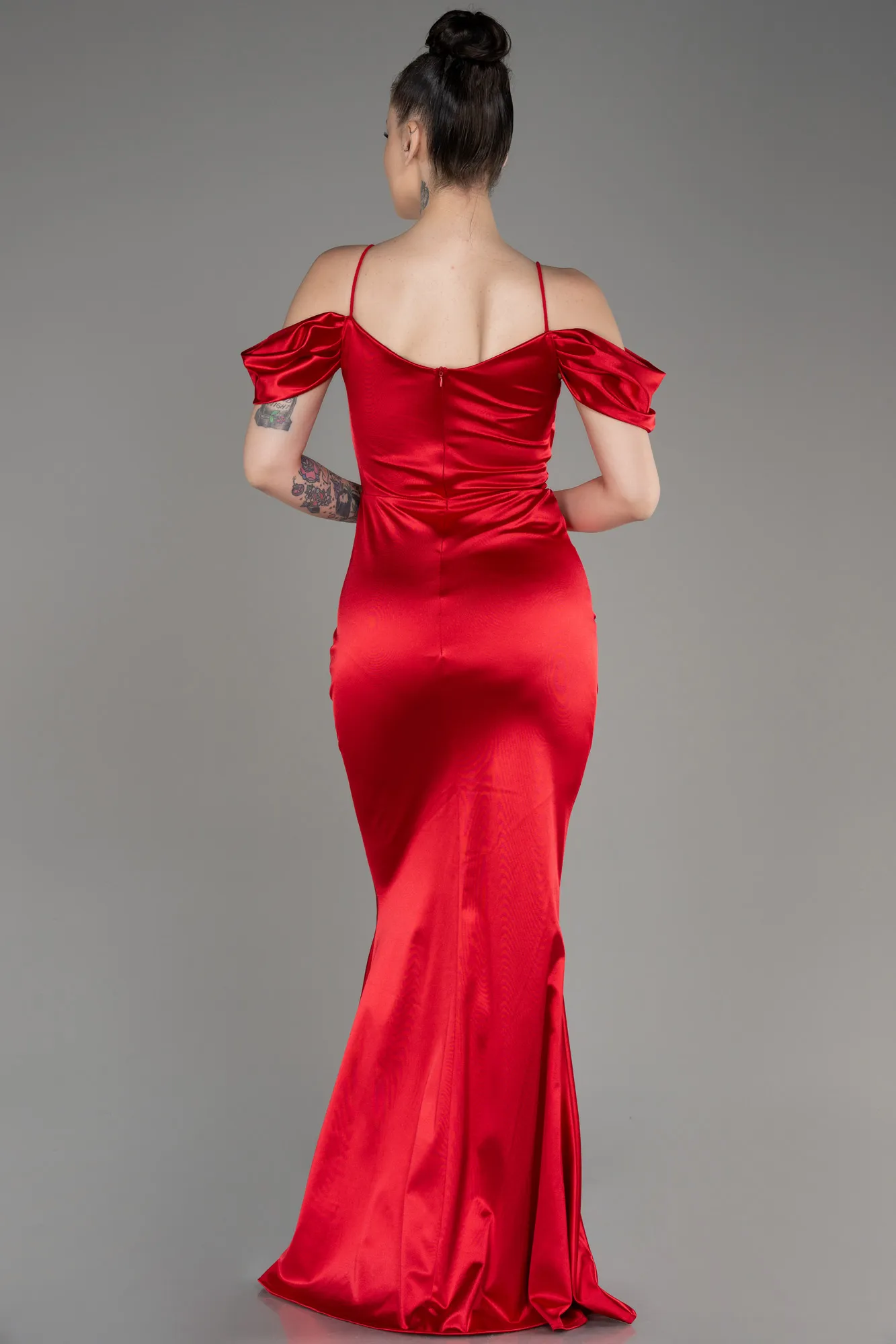 Red-Long Satin Evening Dress ABU3139