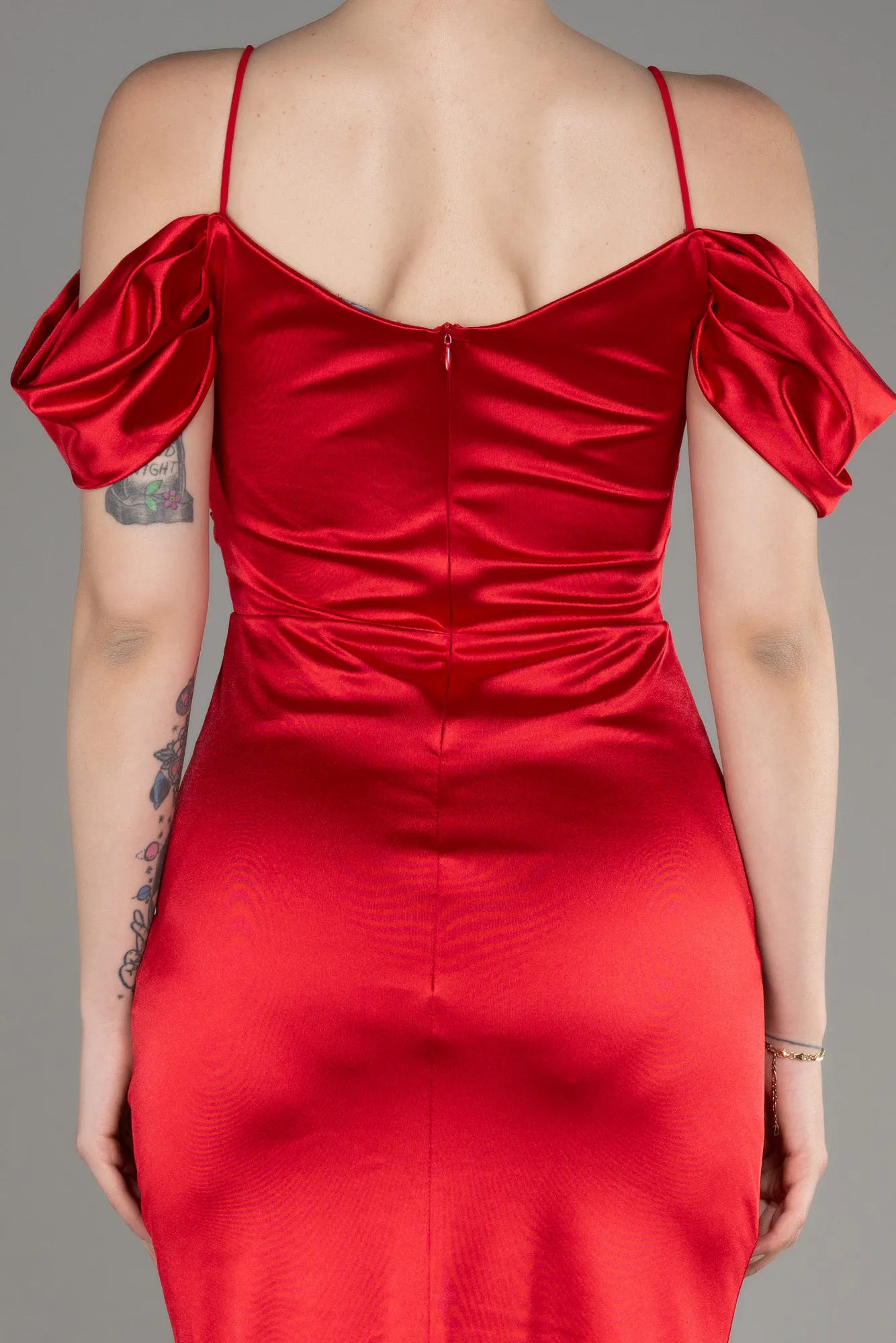 Red-Long Satin Evening Dress ABU3139