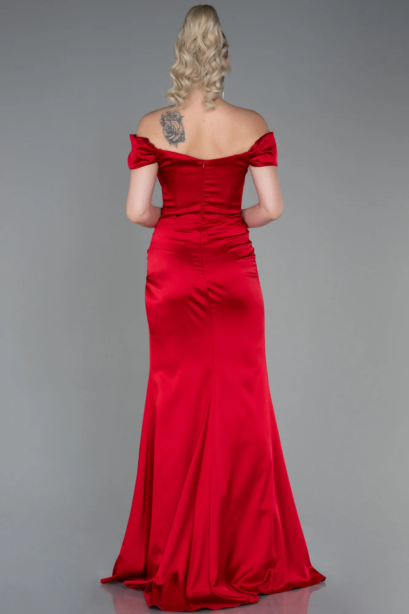 Red-Long Satin Evening Dress ABU3269