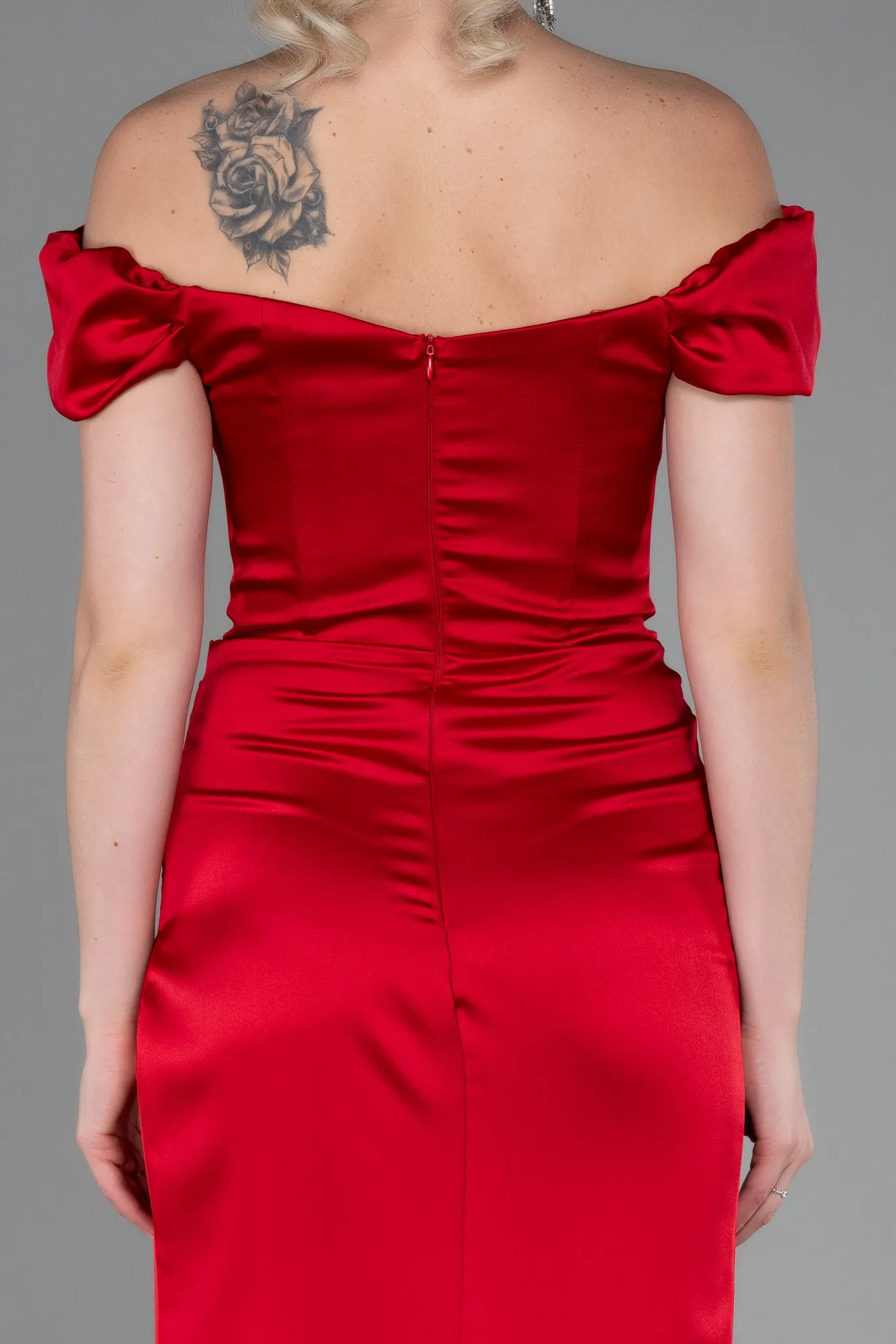 Red-Long Satin Evening Dress ABU3269