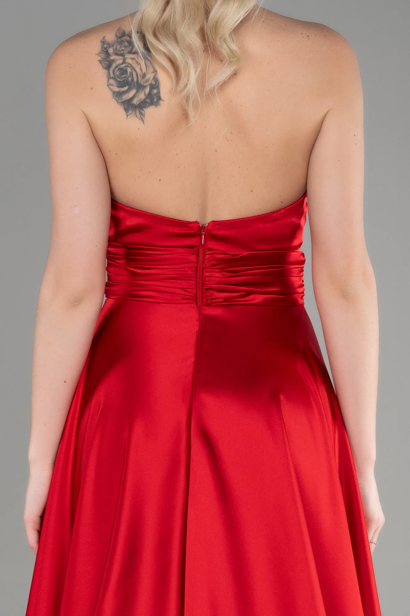 Red-Long Satin Evening Dress ABU3502