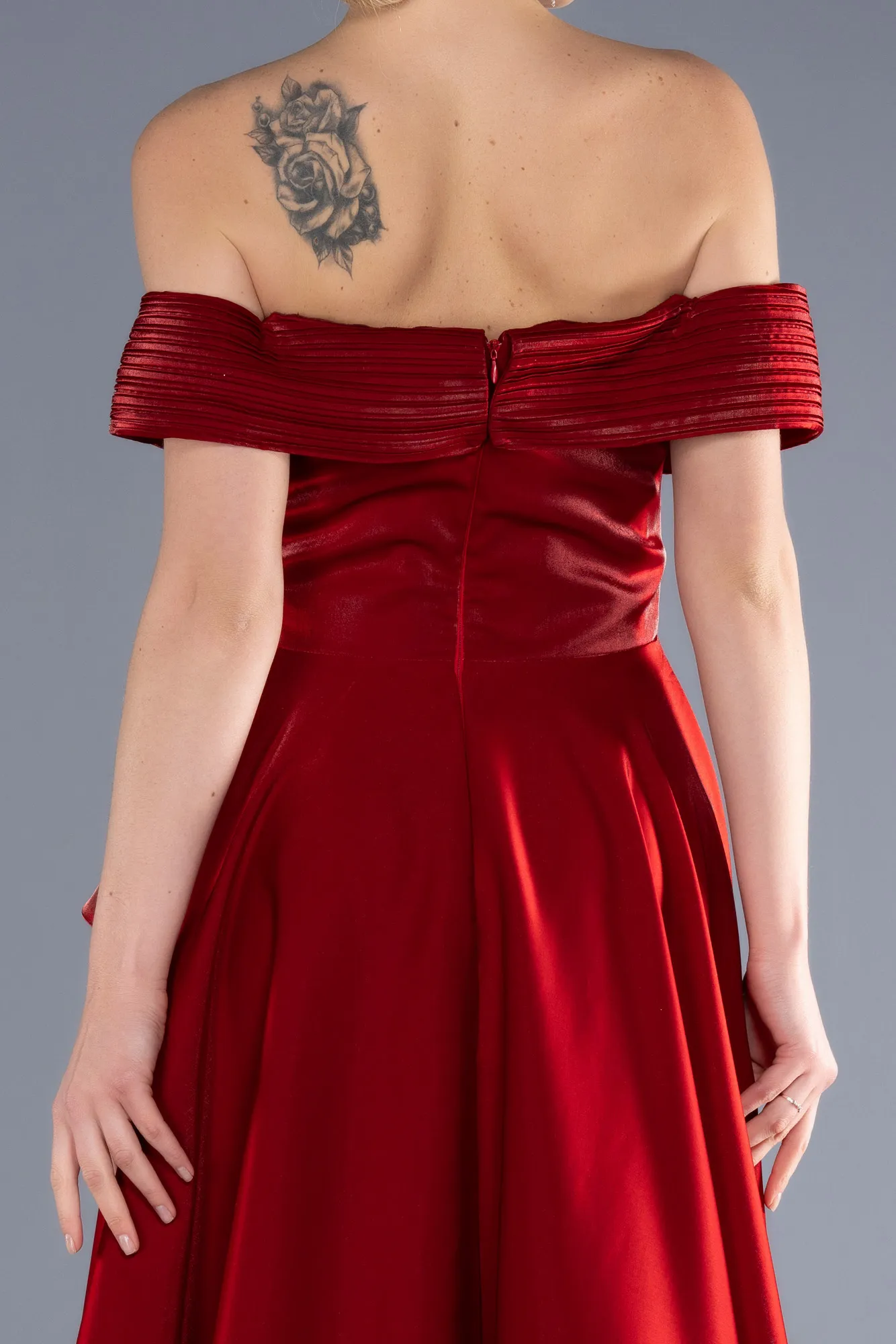 Red-Long Satin Evening Dress ABU3701