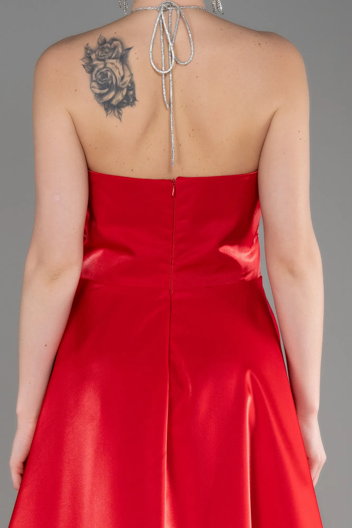 Red-Long Satin Evening Dress ABU3755