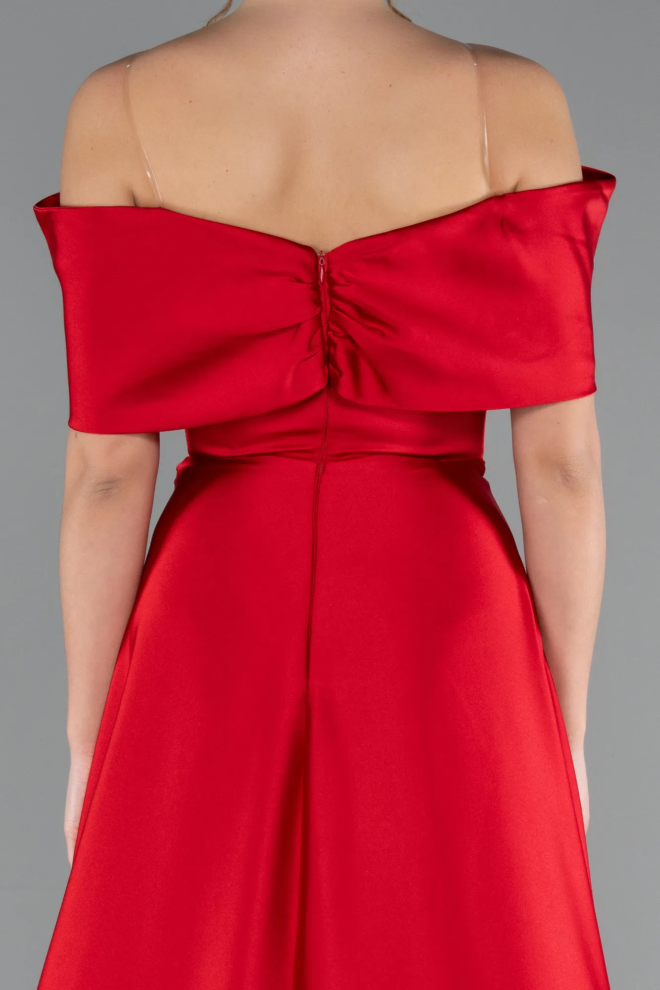 Red-Long Satin Evening Dress ABU5015