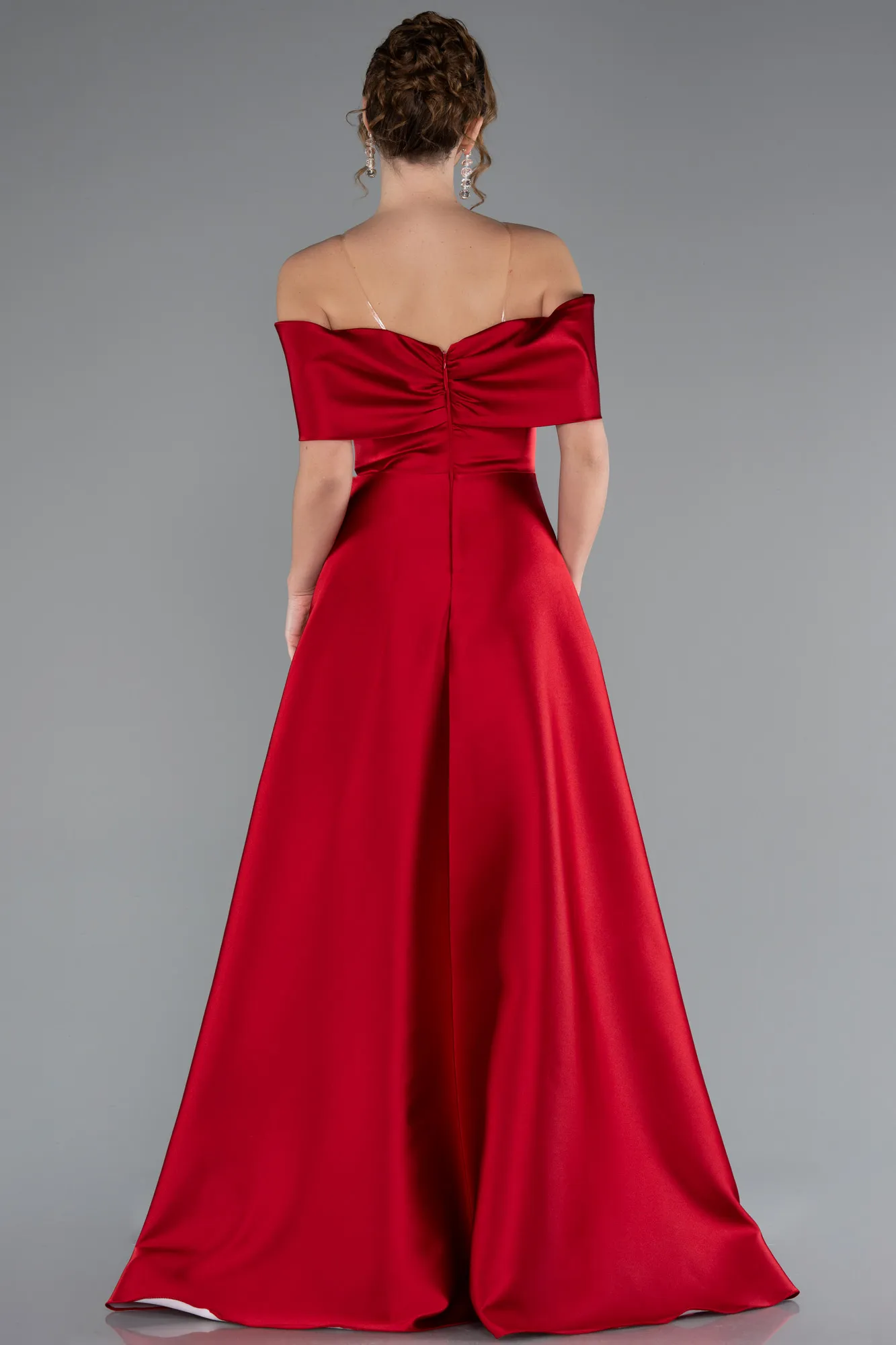 Red-Long Satin Evening Dress ABU5020