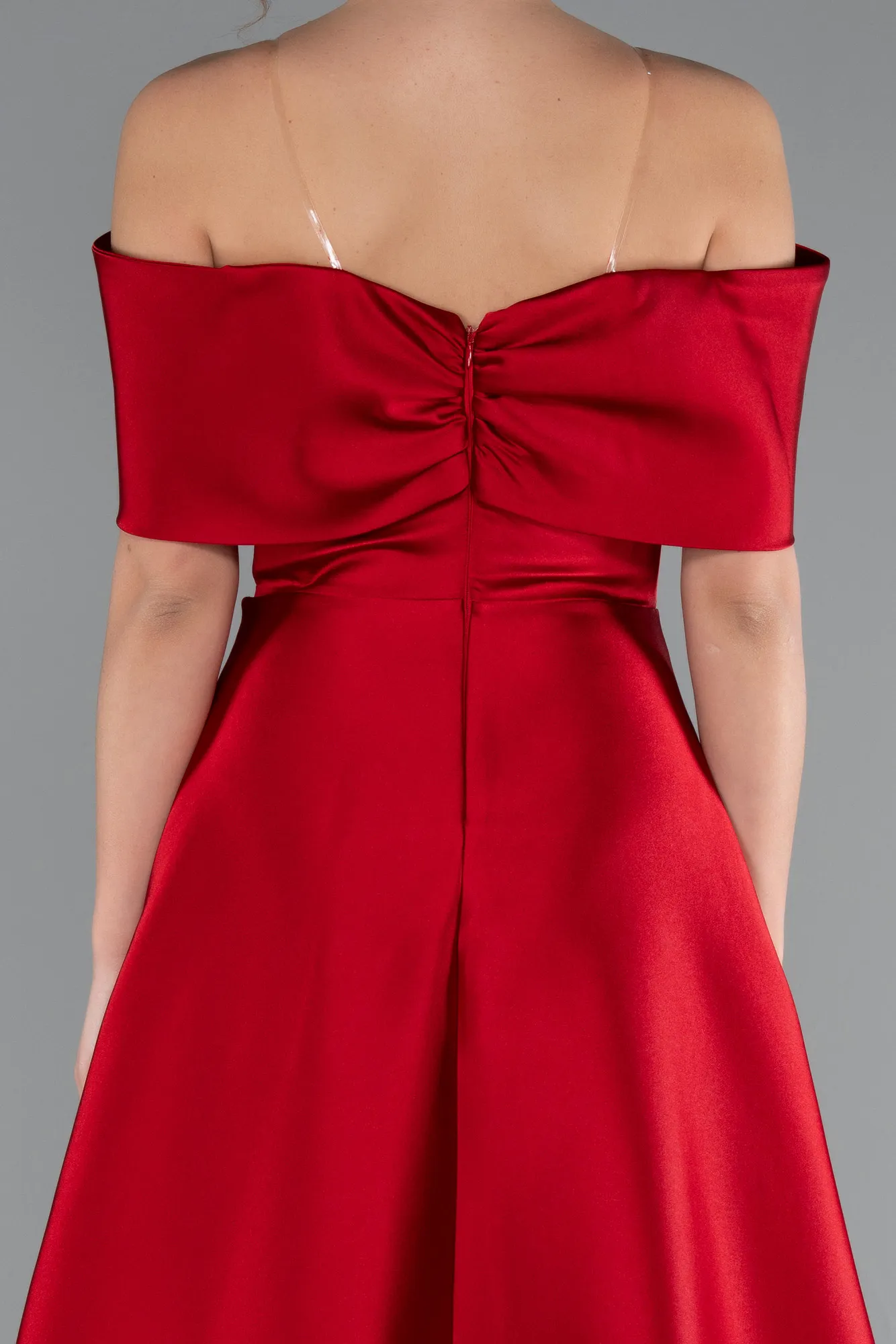 Red-Long Satin Evening Dress ABU5020