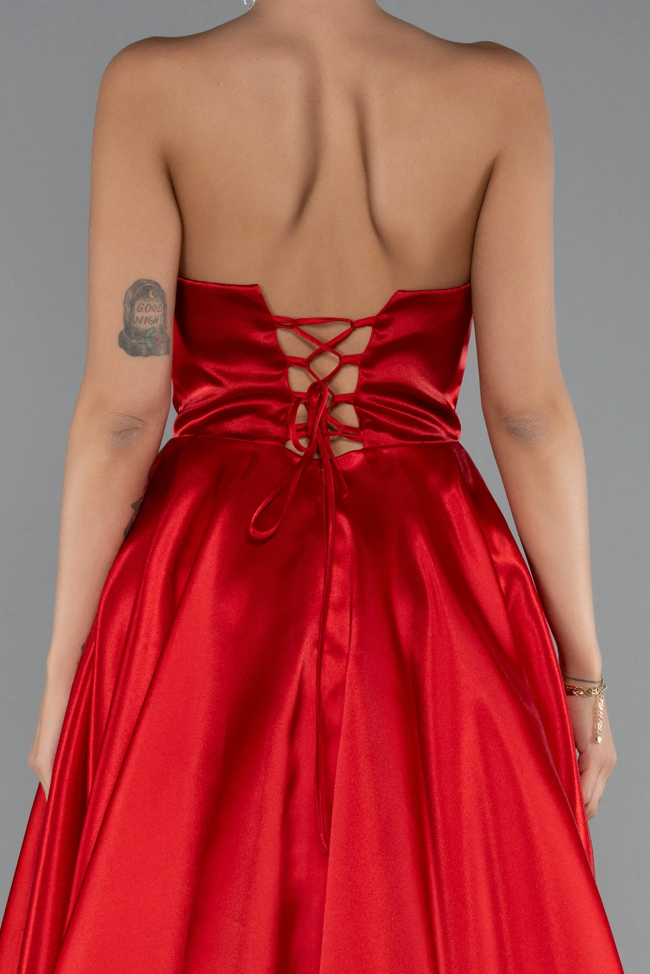Red-Long Satin Evening Dress ABU5064