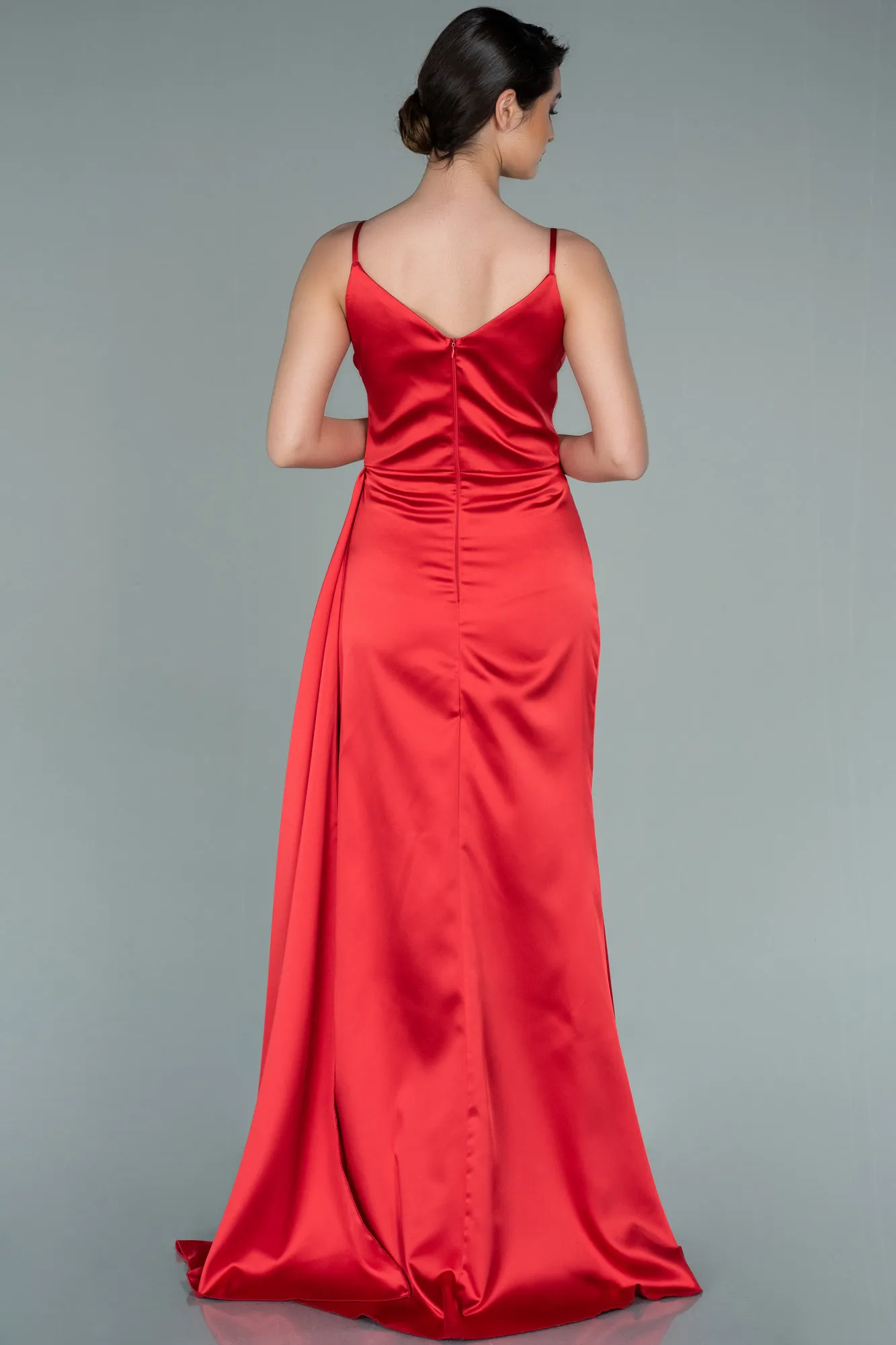 Red-Long Satin Prom Gown ABU2273