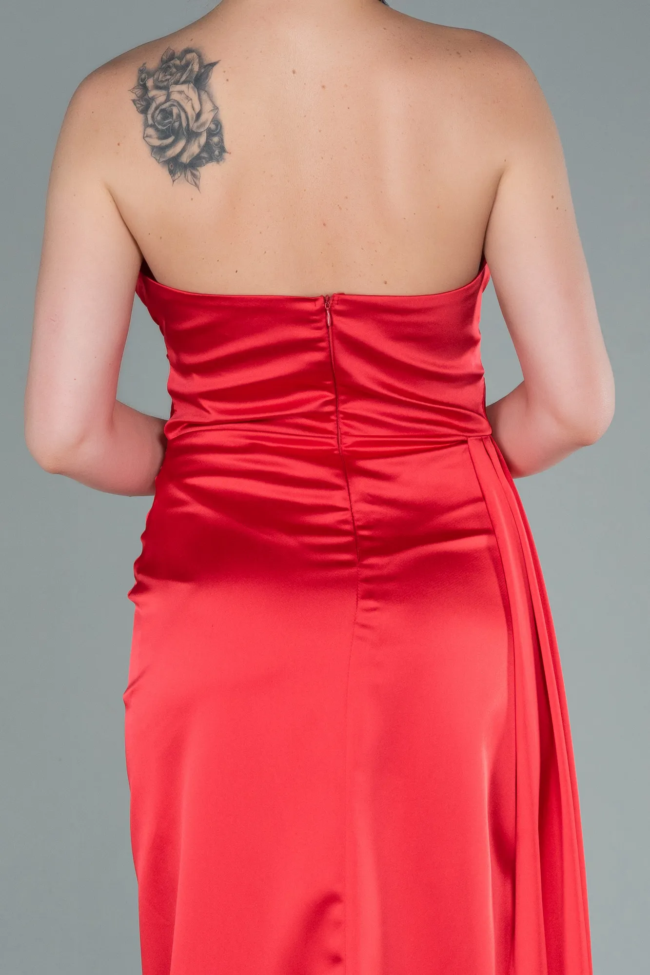 Red-Long Satin Prom Gown ABU2340