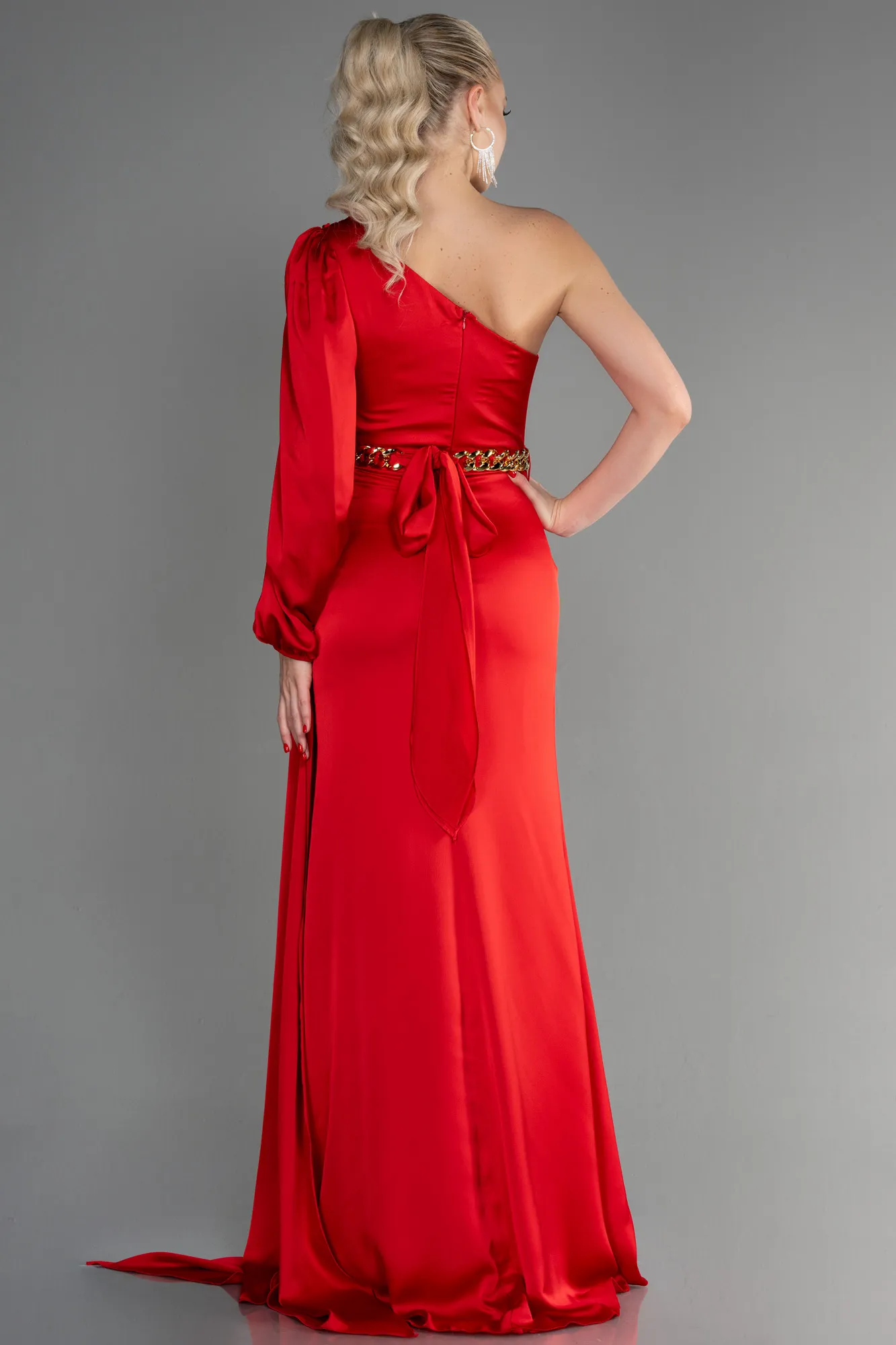 Red-Long Satin Prom Gown ABU2625