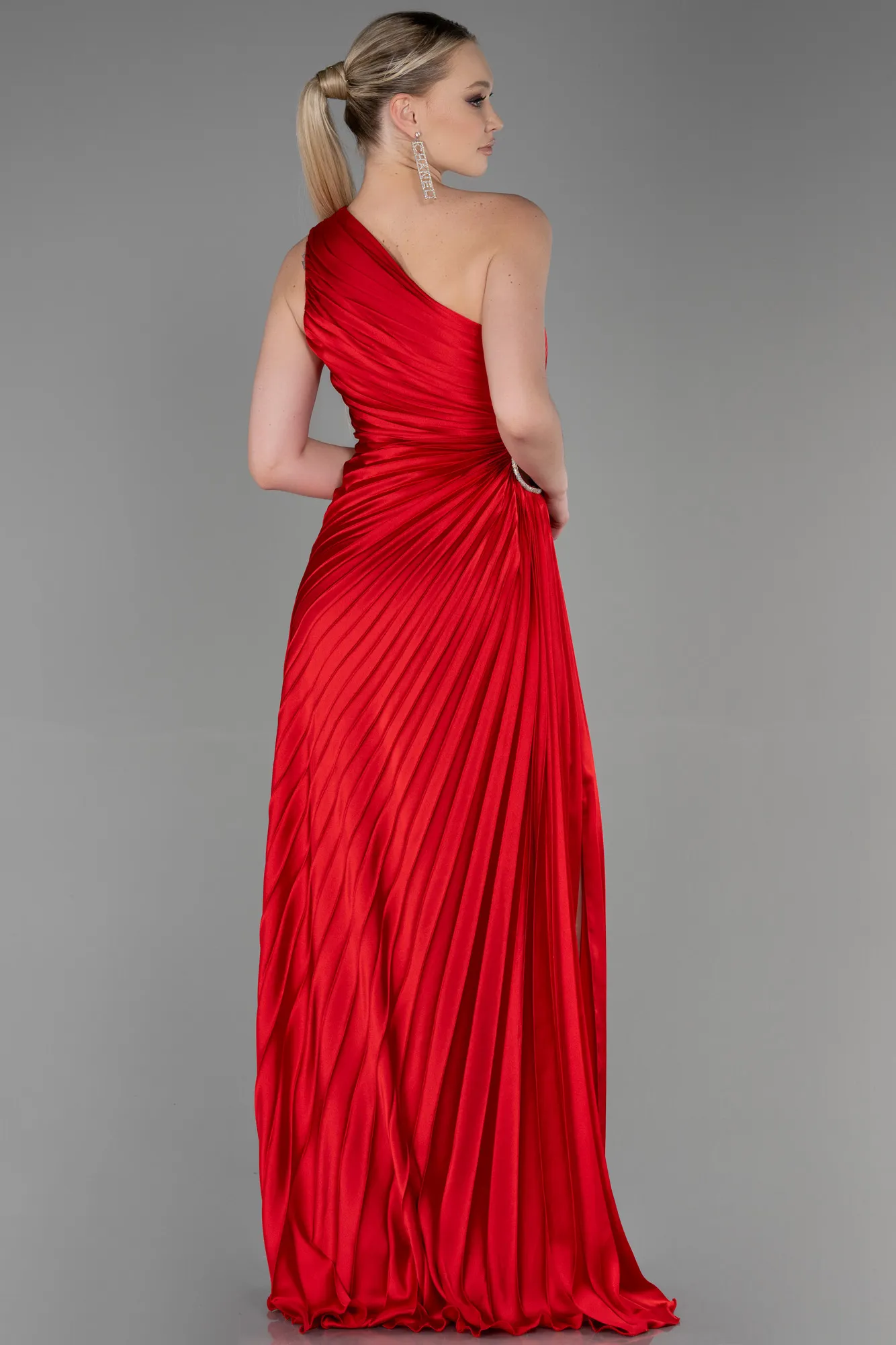 Red-Long Satin Prom Gown ABU3159