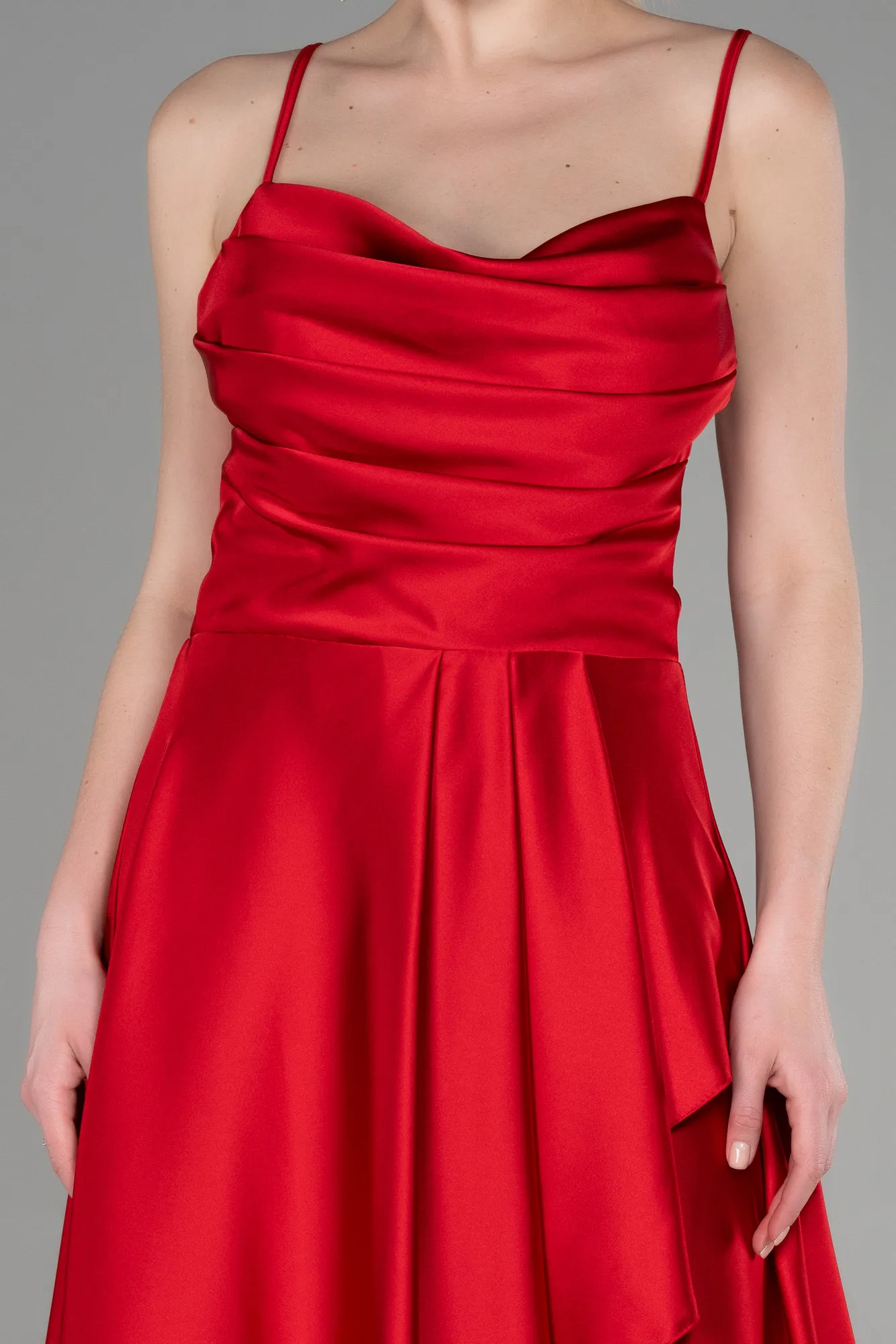Red-Long Satin Prom Gown ABU3242
