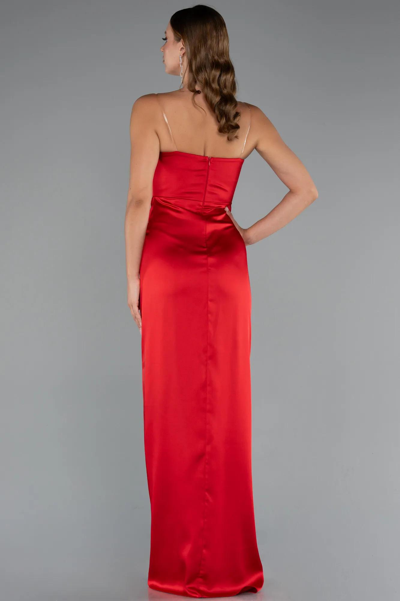 Red-Long Satin Prom Gown ABU3474
