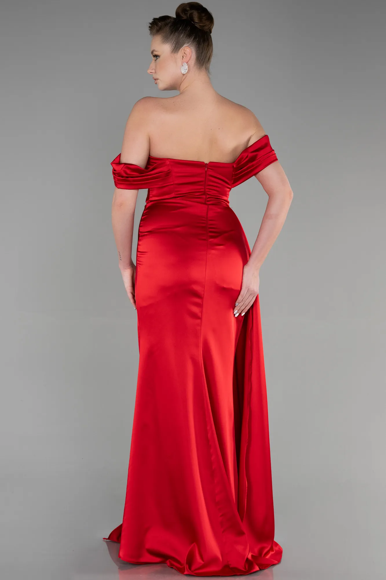 Red-Long Satin Prom Gown ABU3514