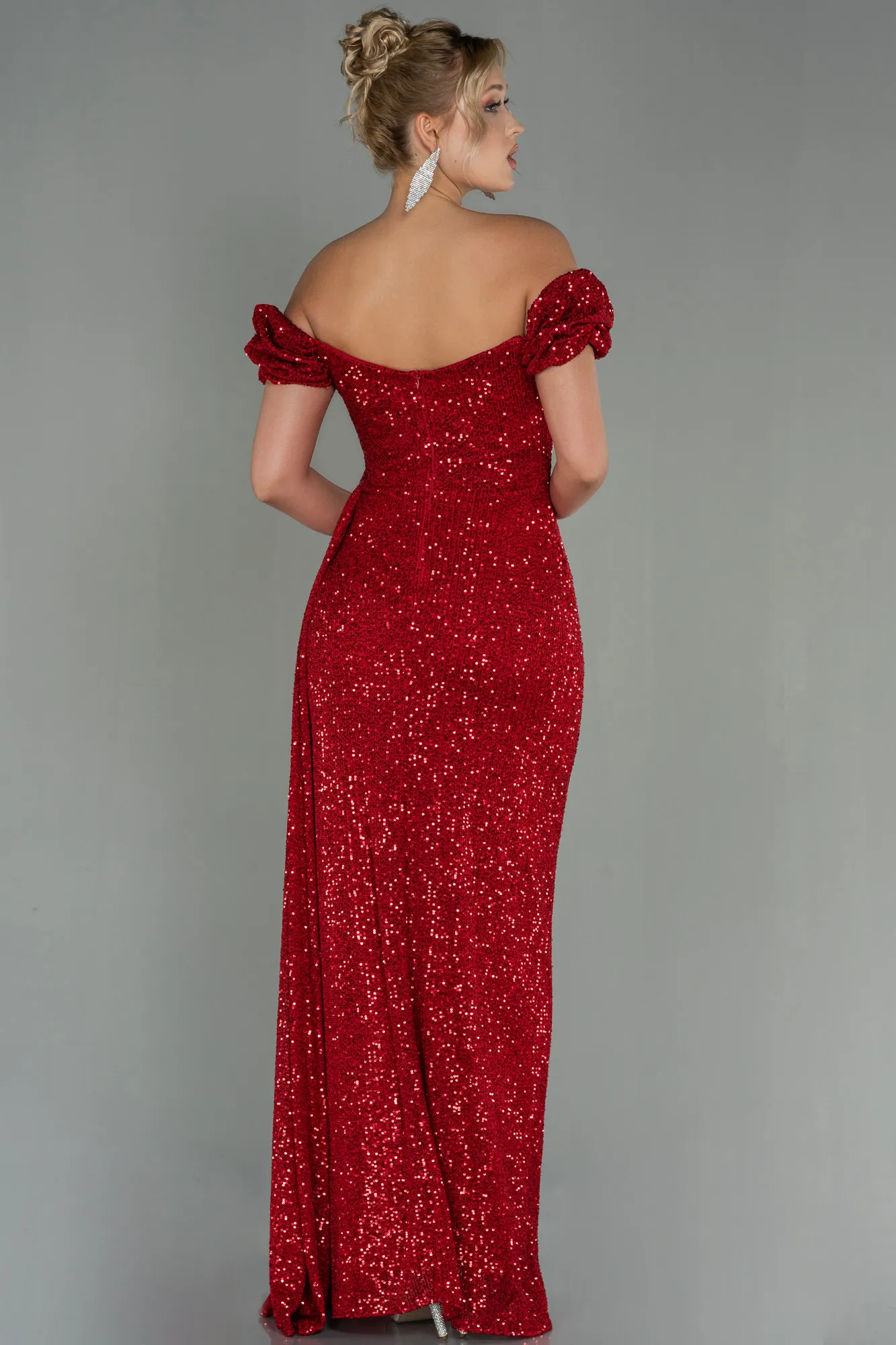 Red-Long Scaly Evening Dress ABU2987