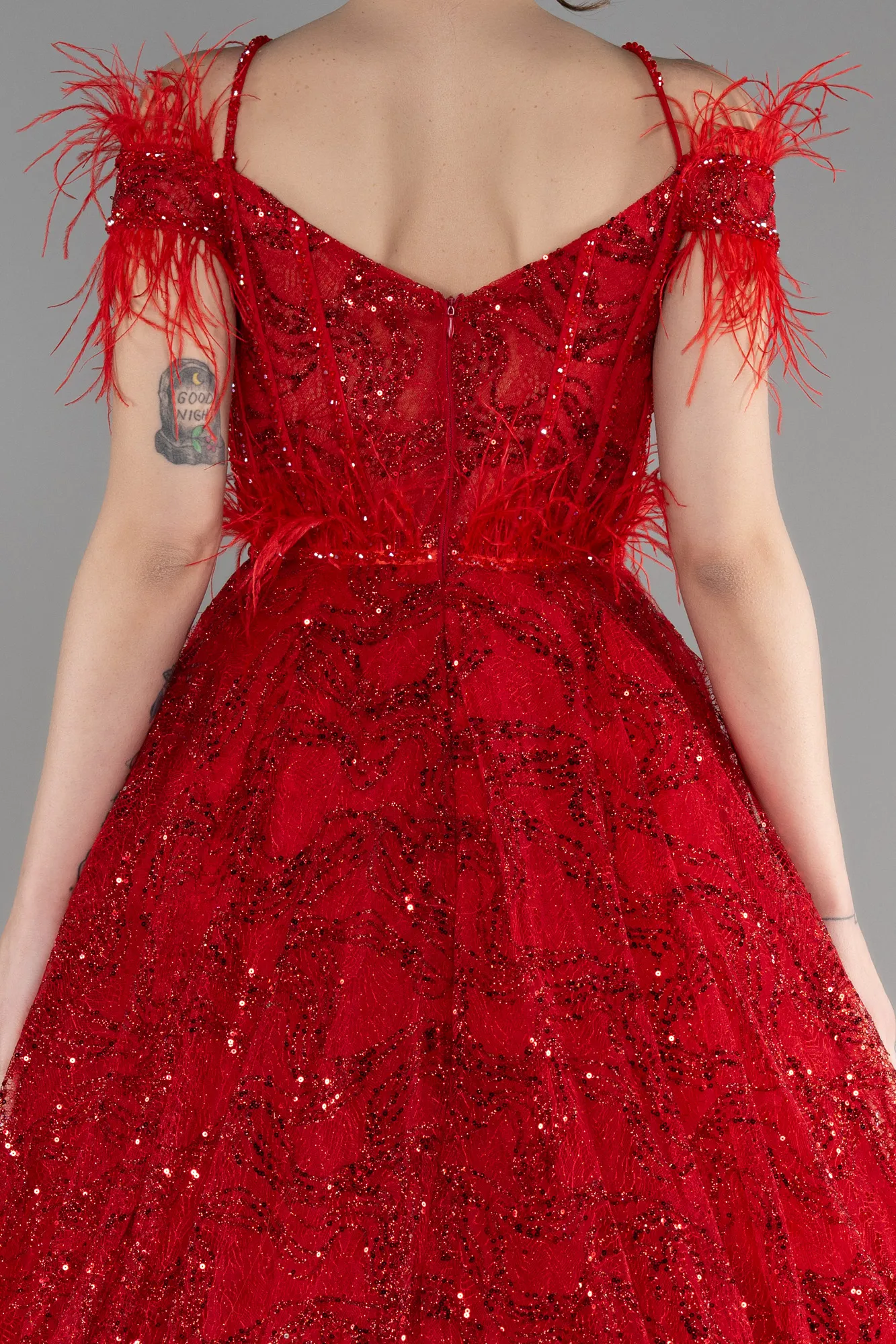 Red-Long Special Design Engagement Dress ABU3555