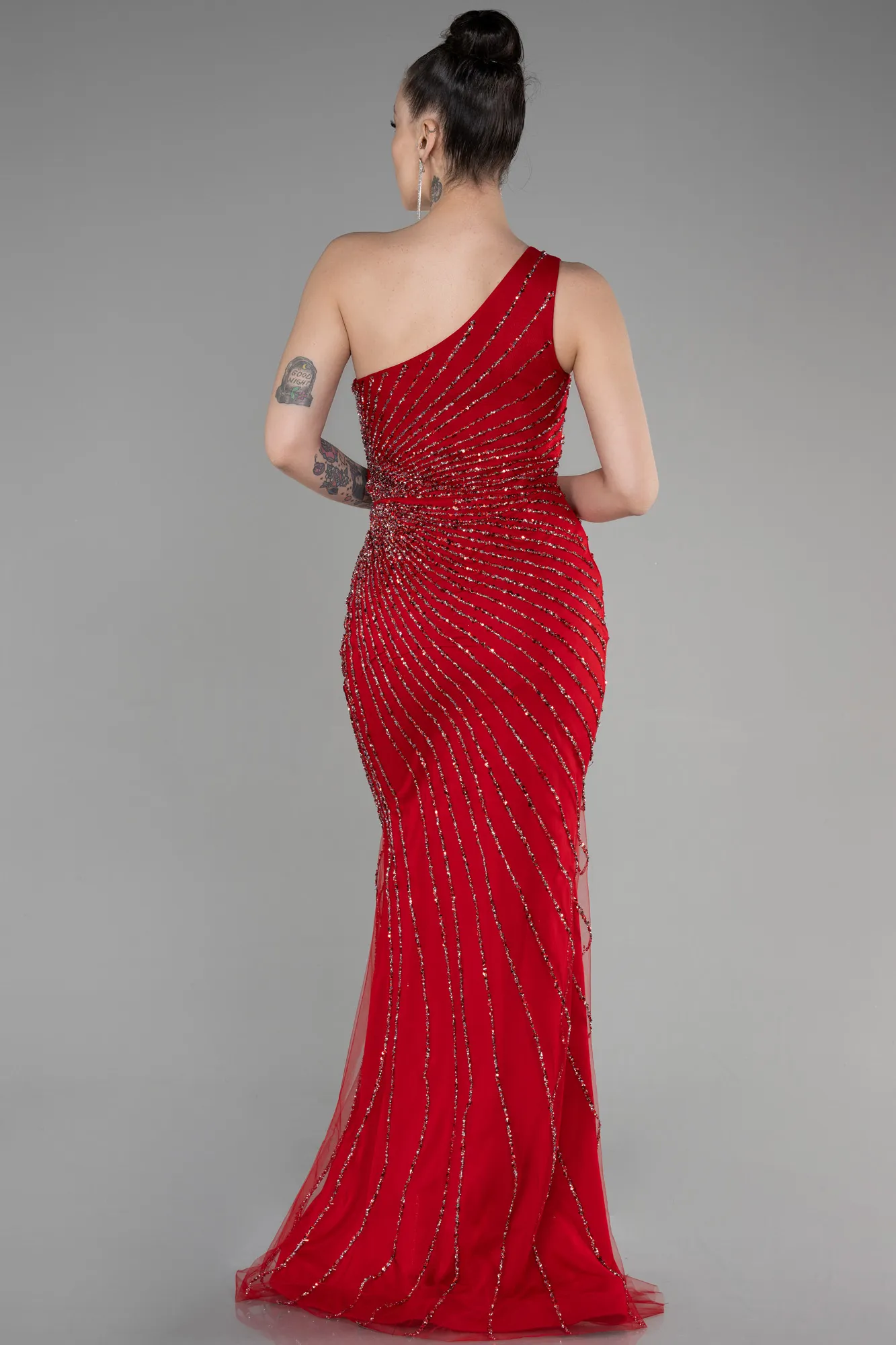 Red-Long Special Design Engagement Dress ABU3560