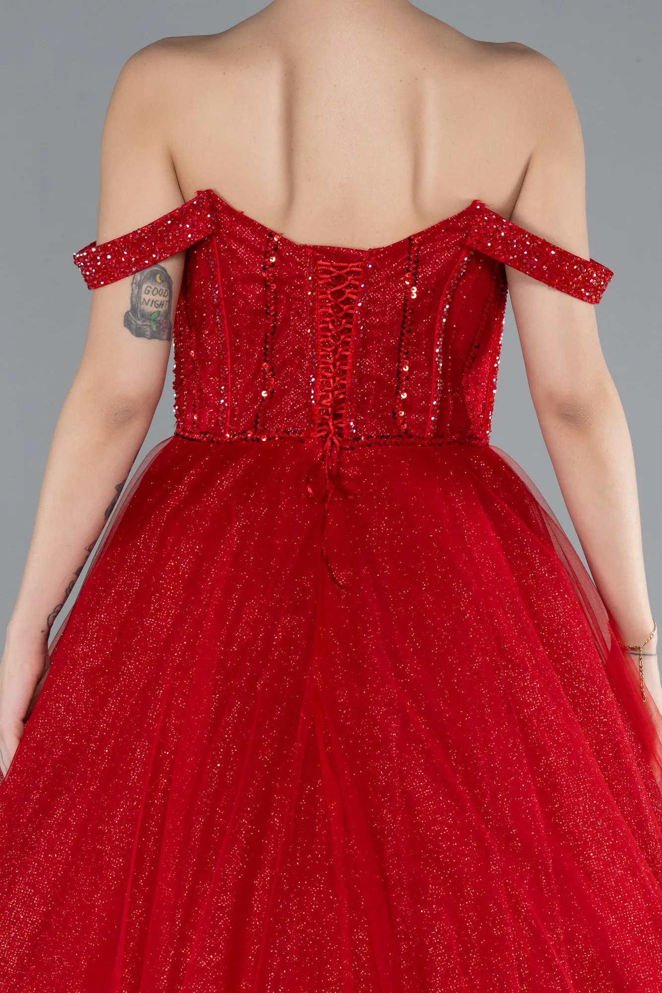 Red-Long Special Design Engagement Dress ABU4655