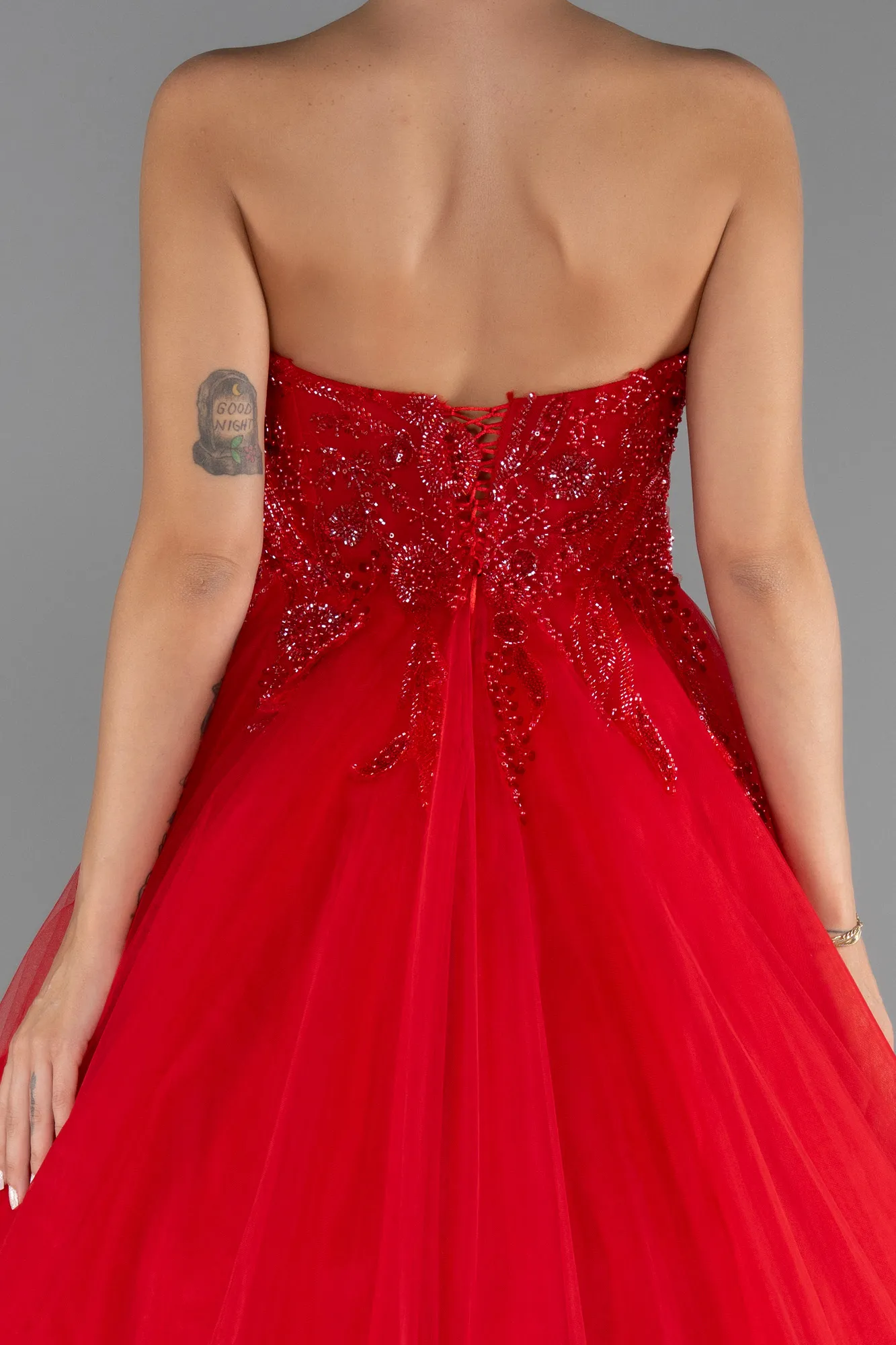 Red-Long Special Design Engagement Dress ABU5341