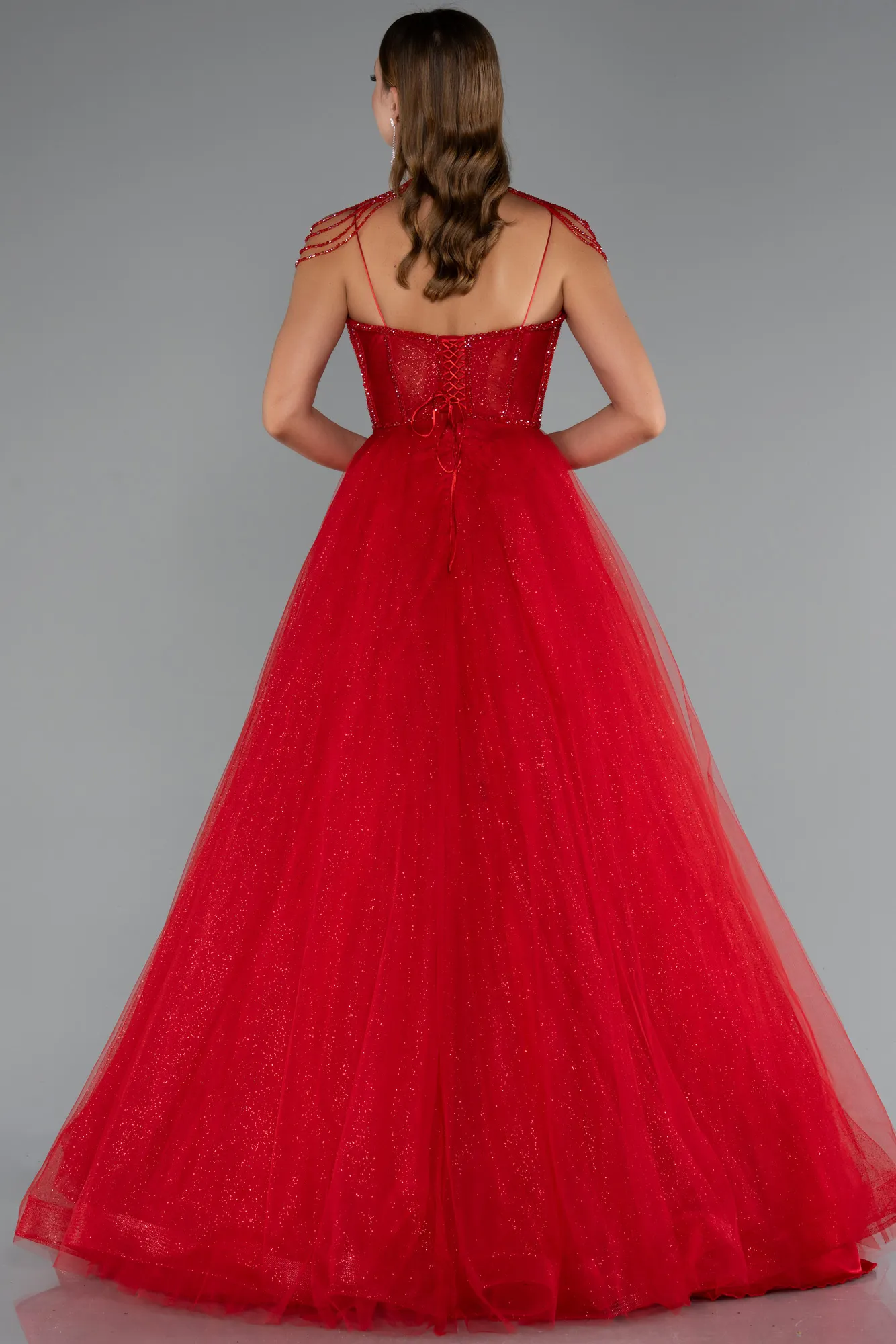 Red-Long Special Design Engagement Dress ABU5583