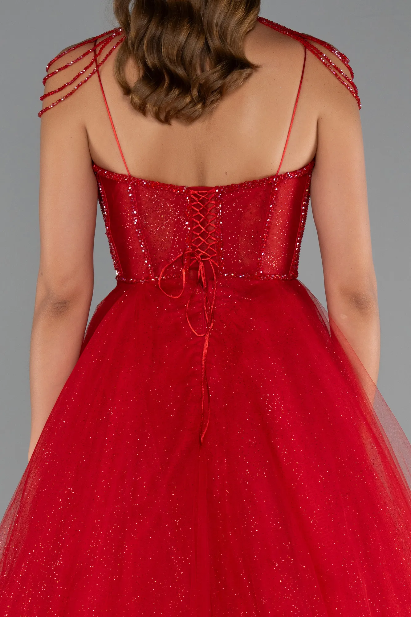 Red-Long Special Design Engagement Dress ABU5583