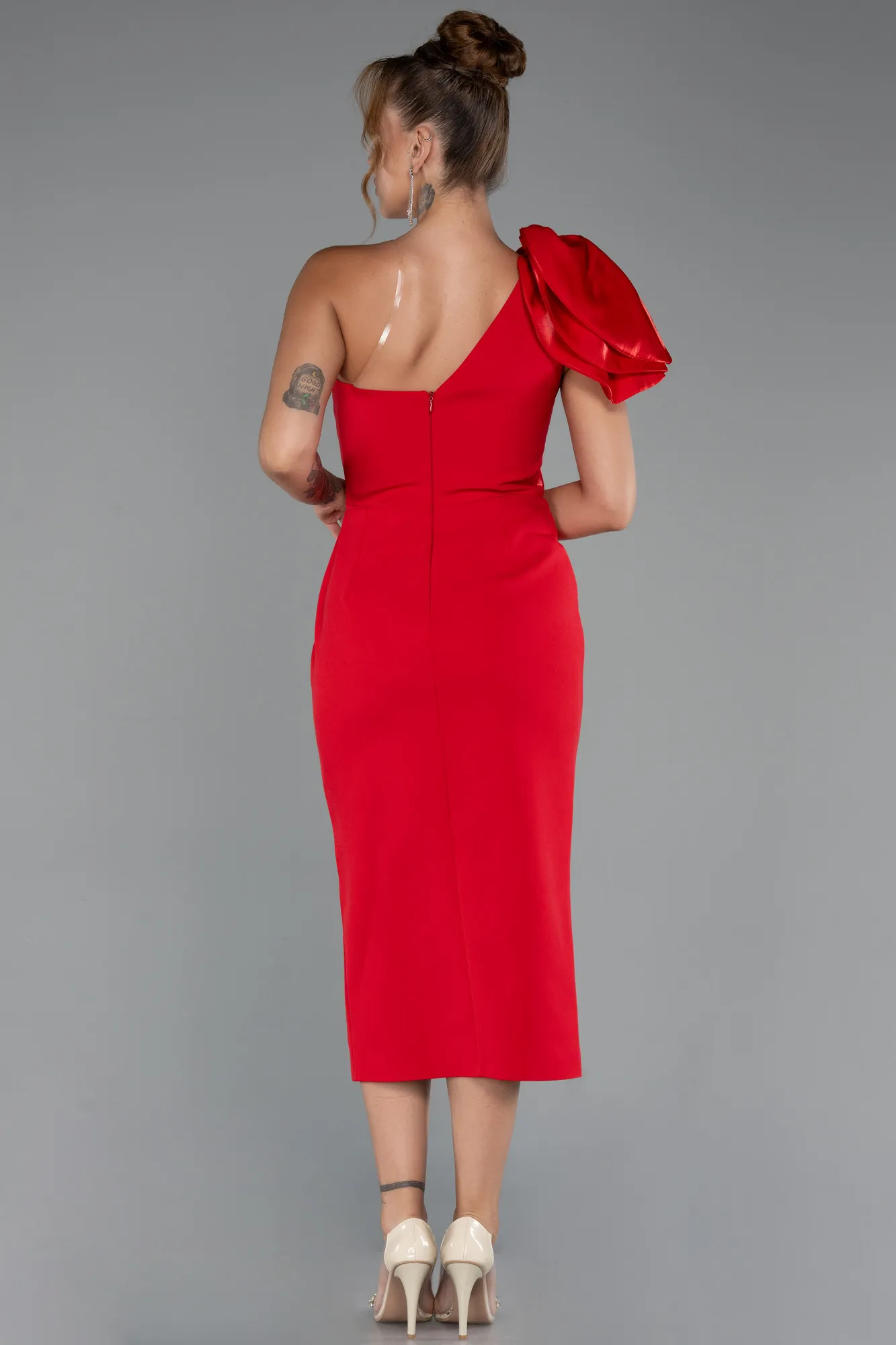 Red-Midi Cocktail Dress ABK2249