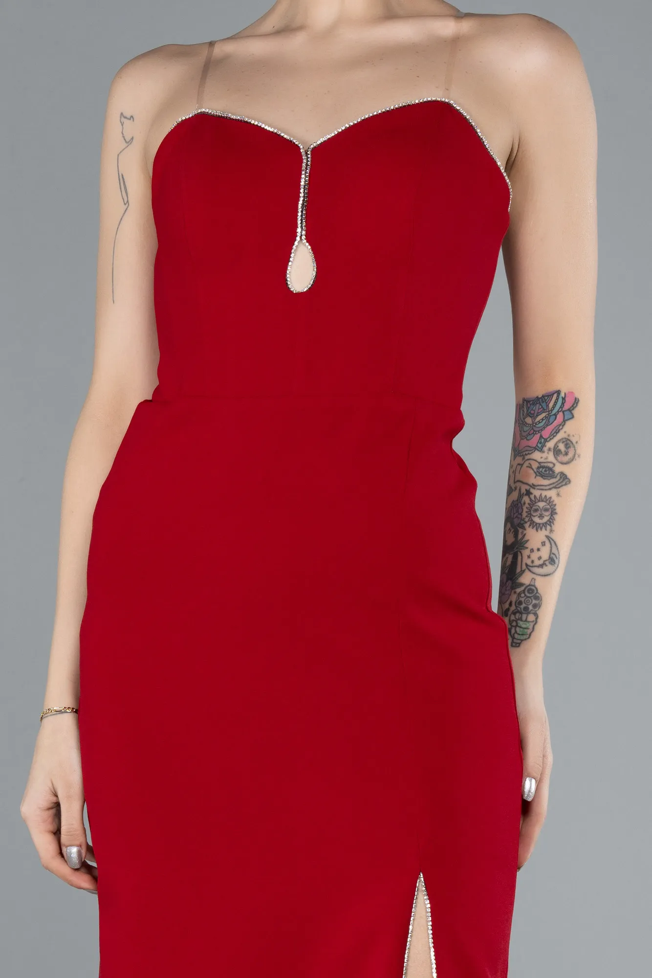 Red-Midi Cocktail Dress ABK2254